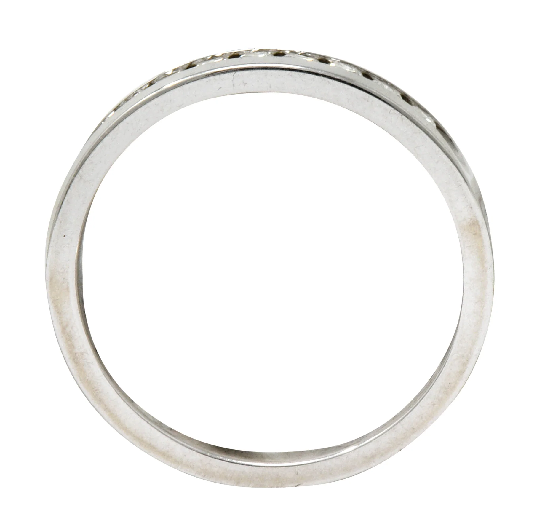 Contemporary Diamond 14 Karat White Gold Channel Band Ring - Image 9