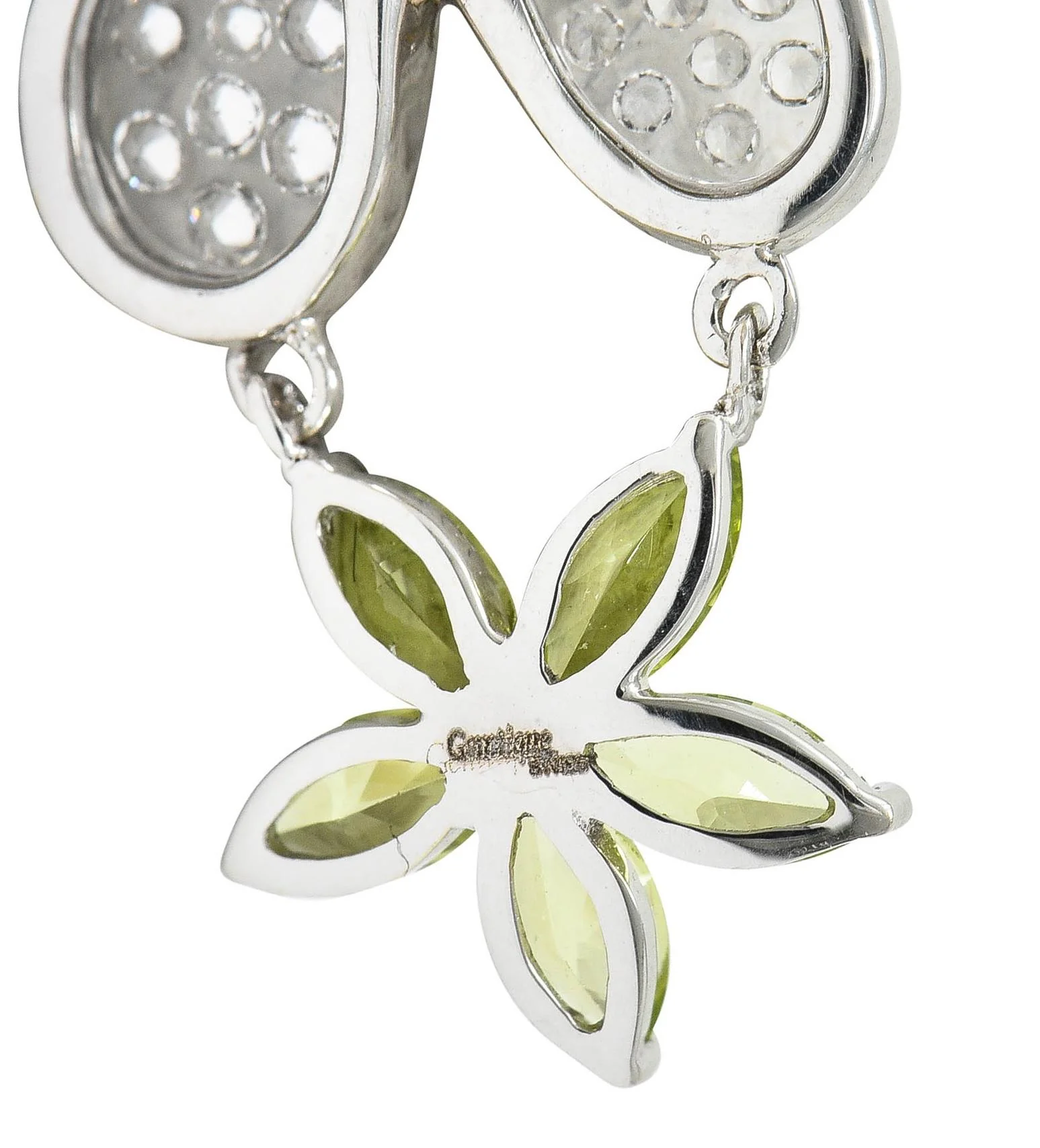 Contemporary Diamond Multi-Gem 18 Karat Two-Tone Gold Flower Butterfly Pendant Necklace - Image 7