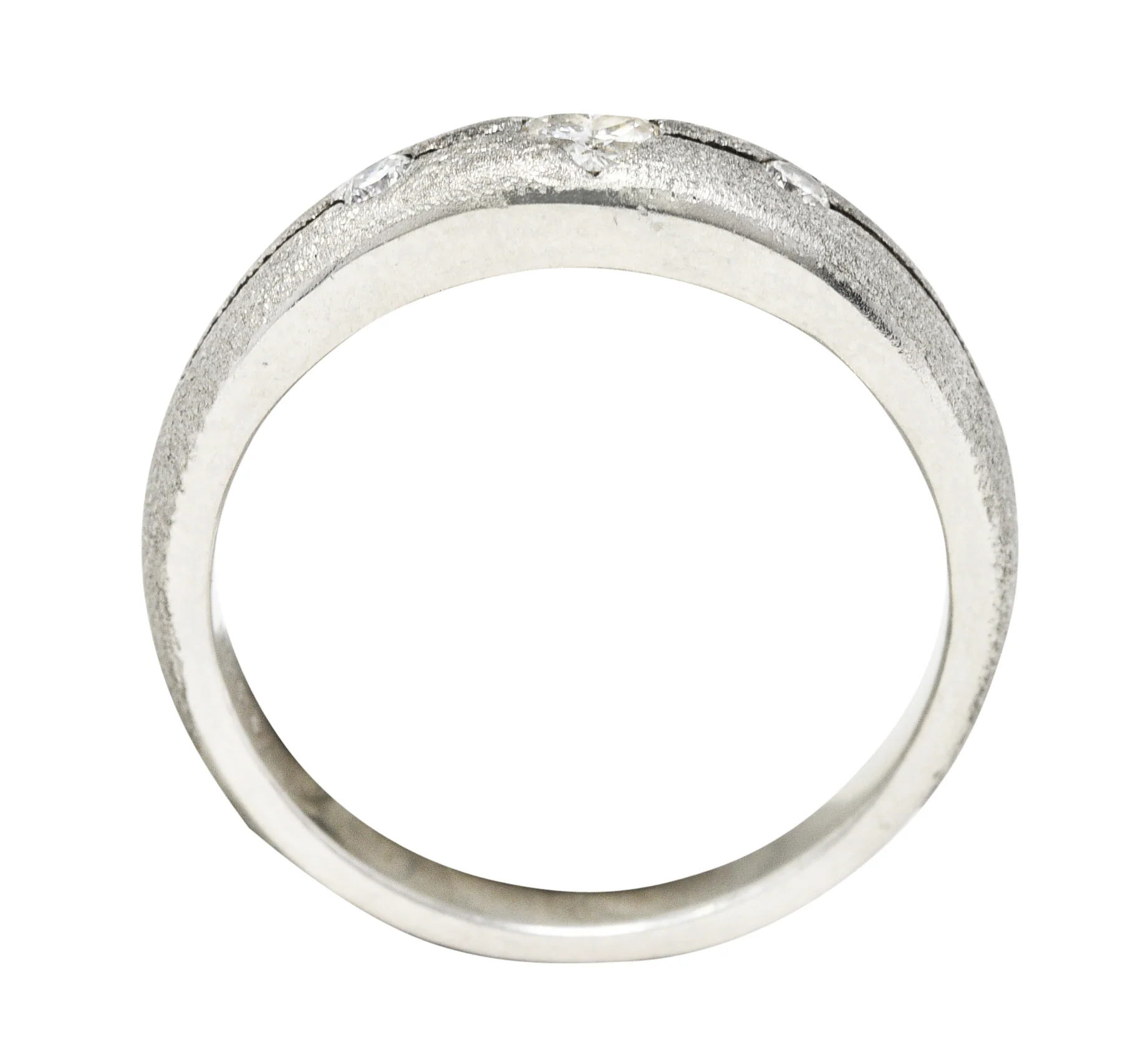 Contemporary Heart Cut Diamond Platinum Unisex Band Ring - Image 9