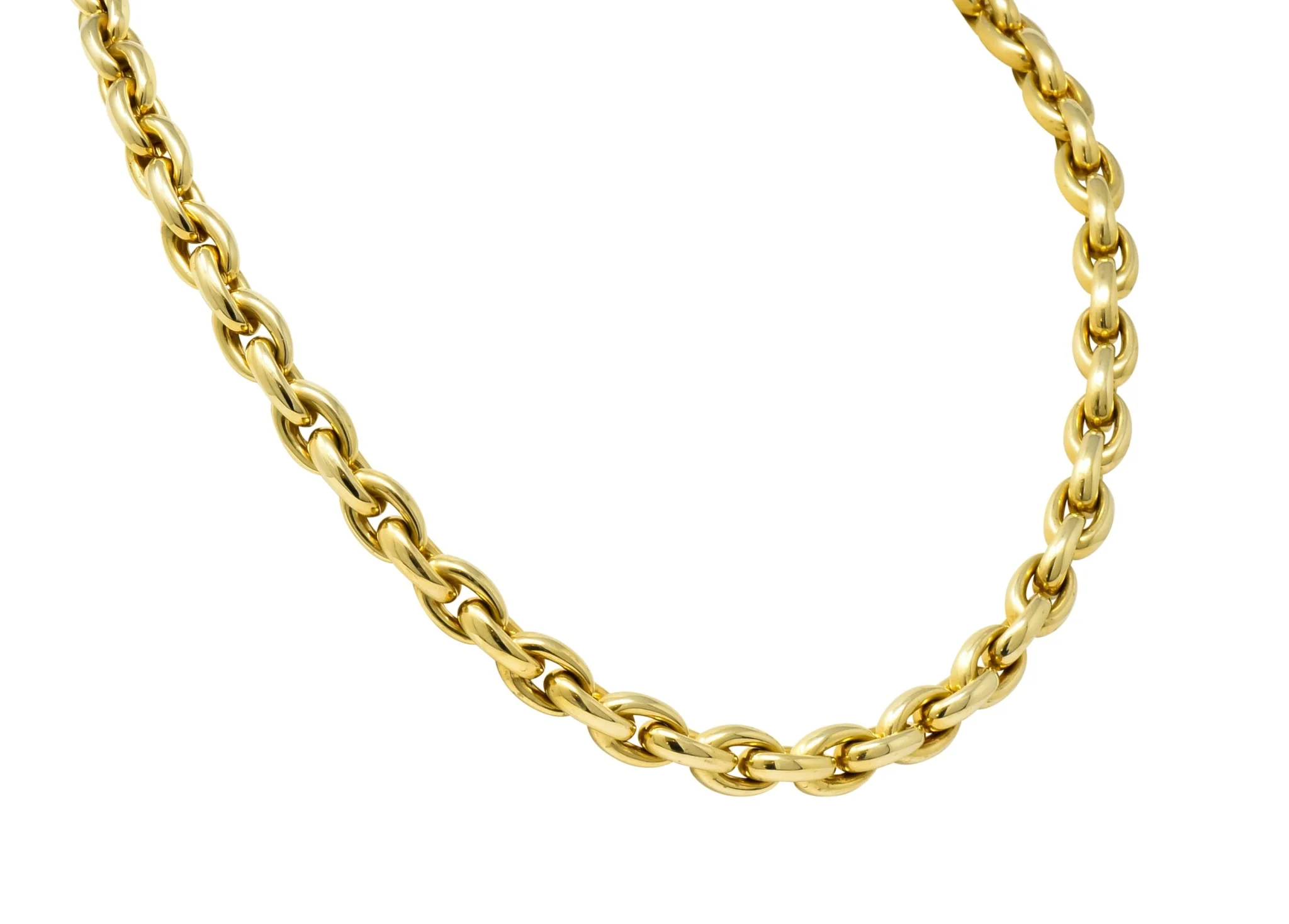 Contemporary Italian 14 Karat Gold Mariner Link Necklace - Image 2