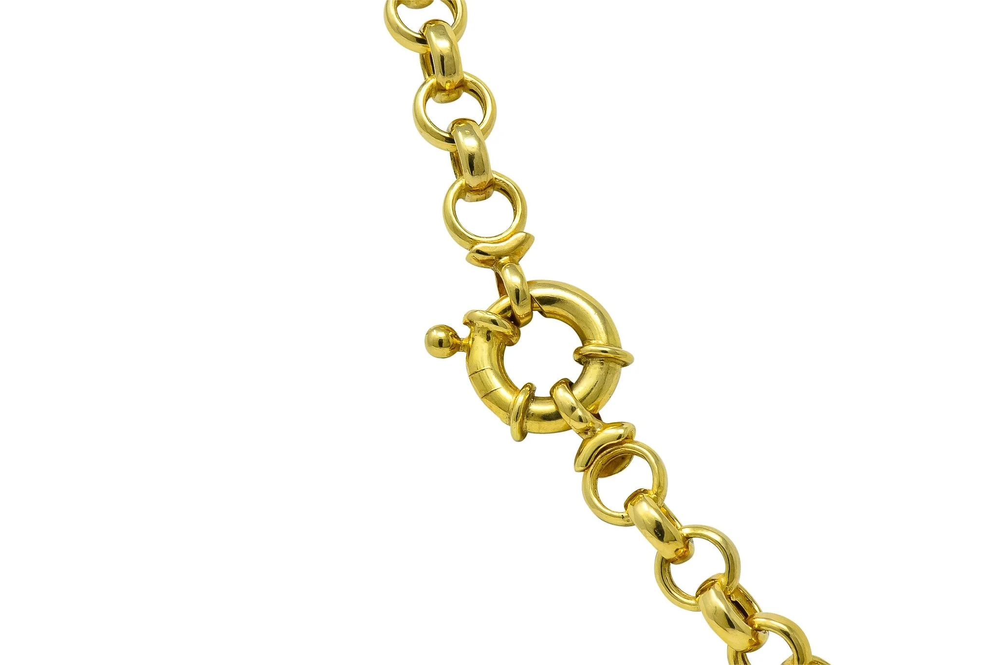 Contemporary Italian 14 Karat Gold Rolo Link Chain Necklace - Image 7