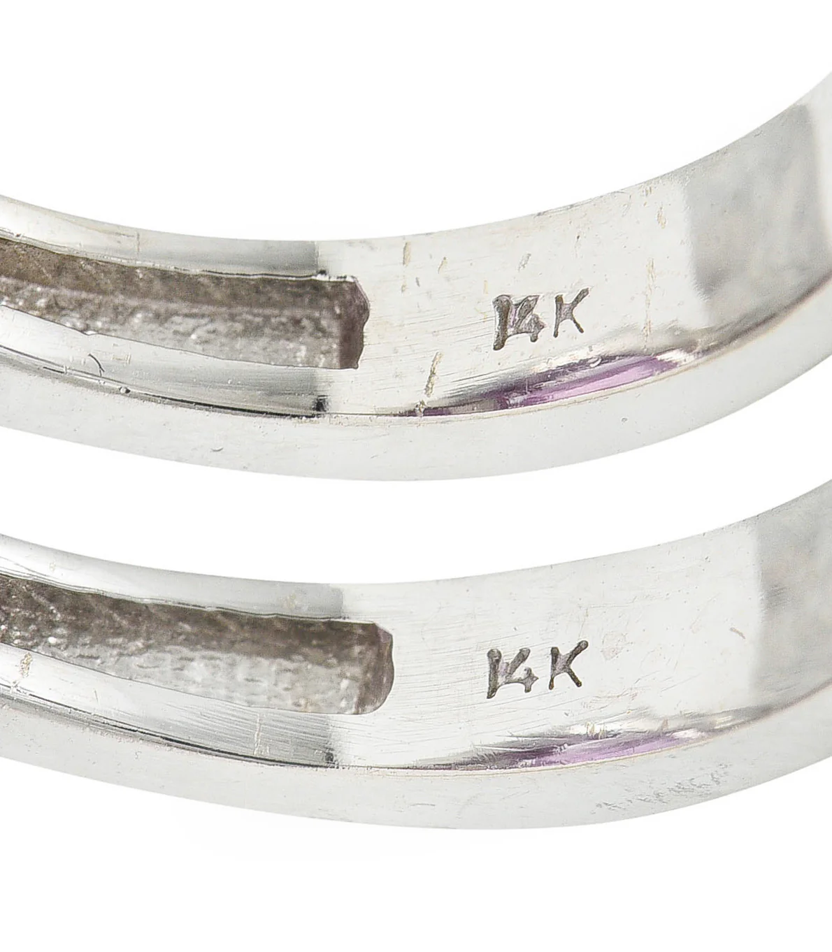 Contemporary Kunzite Diamond 14 Karat White Gold Cocktail Ring - Image 9