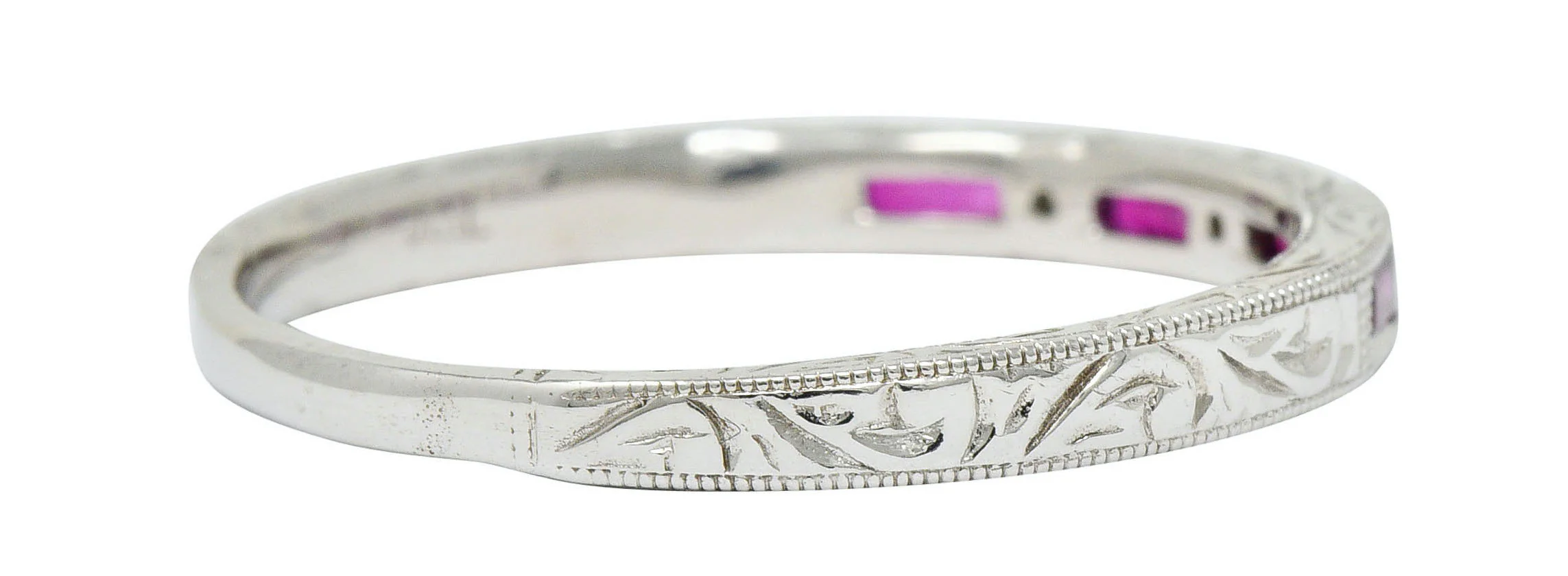 Contemporary Ruby Diamond 14 Karat Gold Stacking Band - Image 3