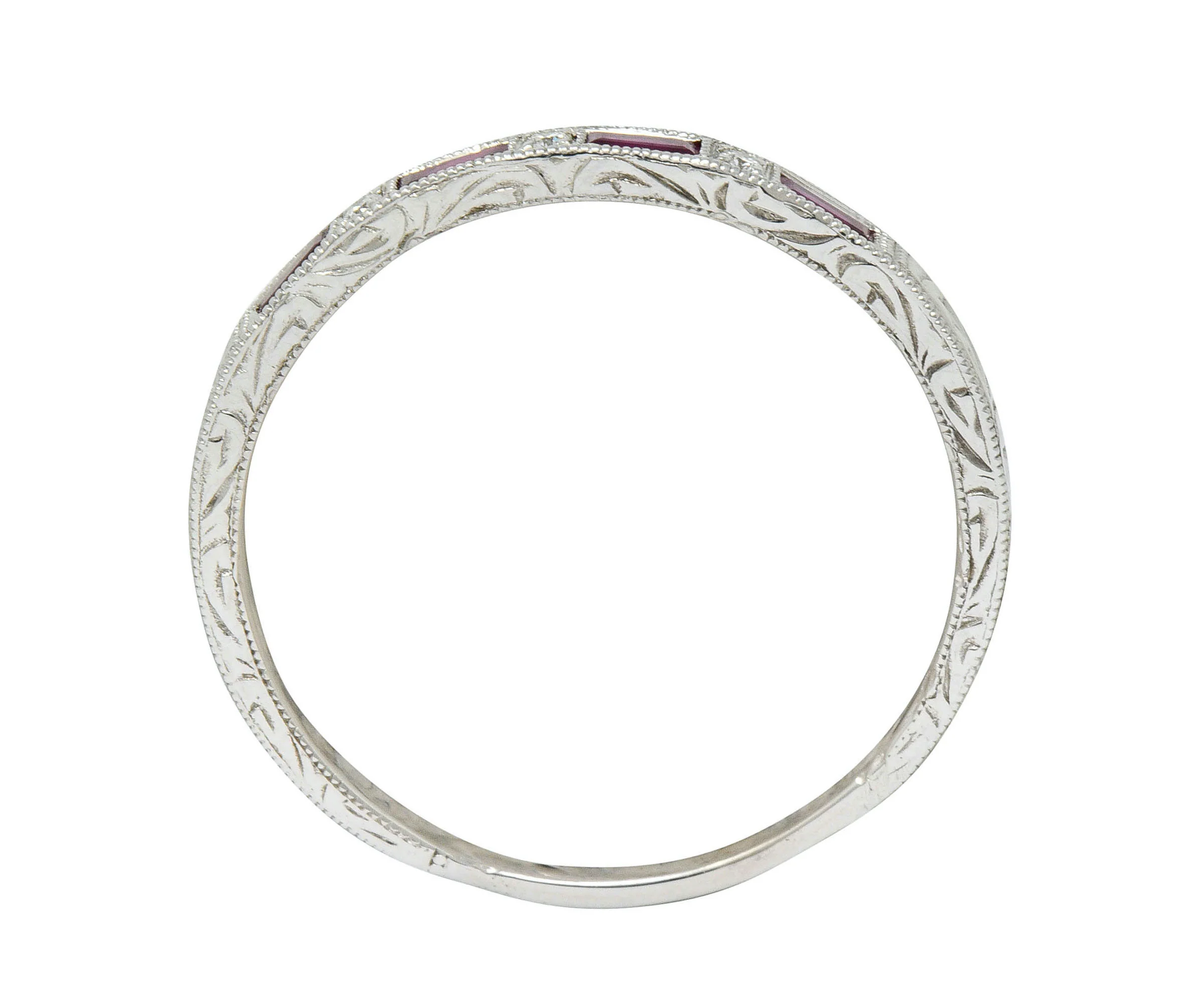 Contemporary Ruby Diamond 14 Karat Gold Stacking Band - Image 7