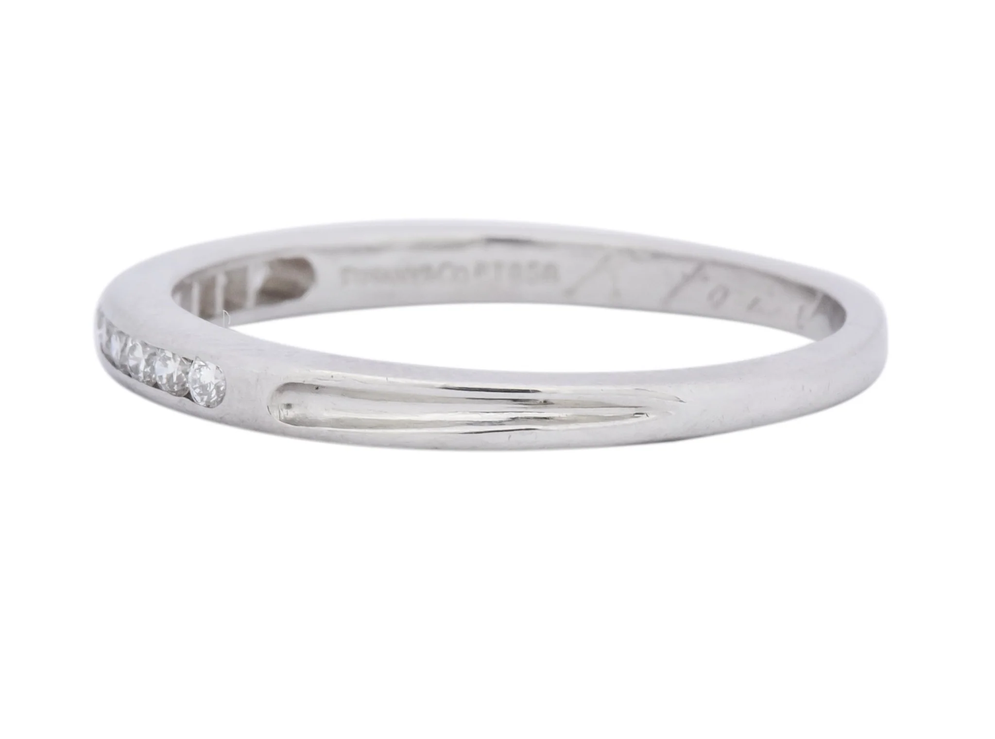 Contemporary Tiffany & Co. Diamond Platinum Anniversary Band Ring - Image 4