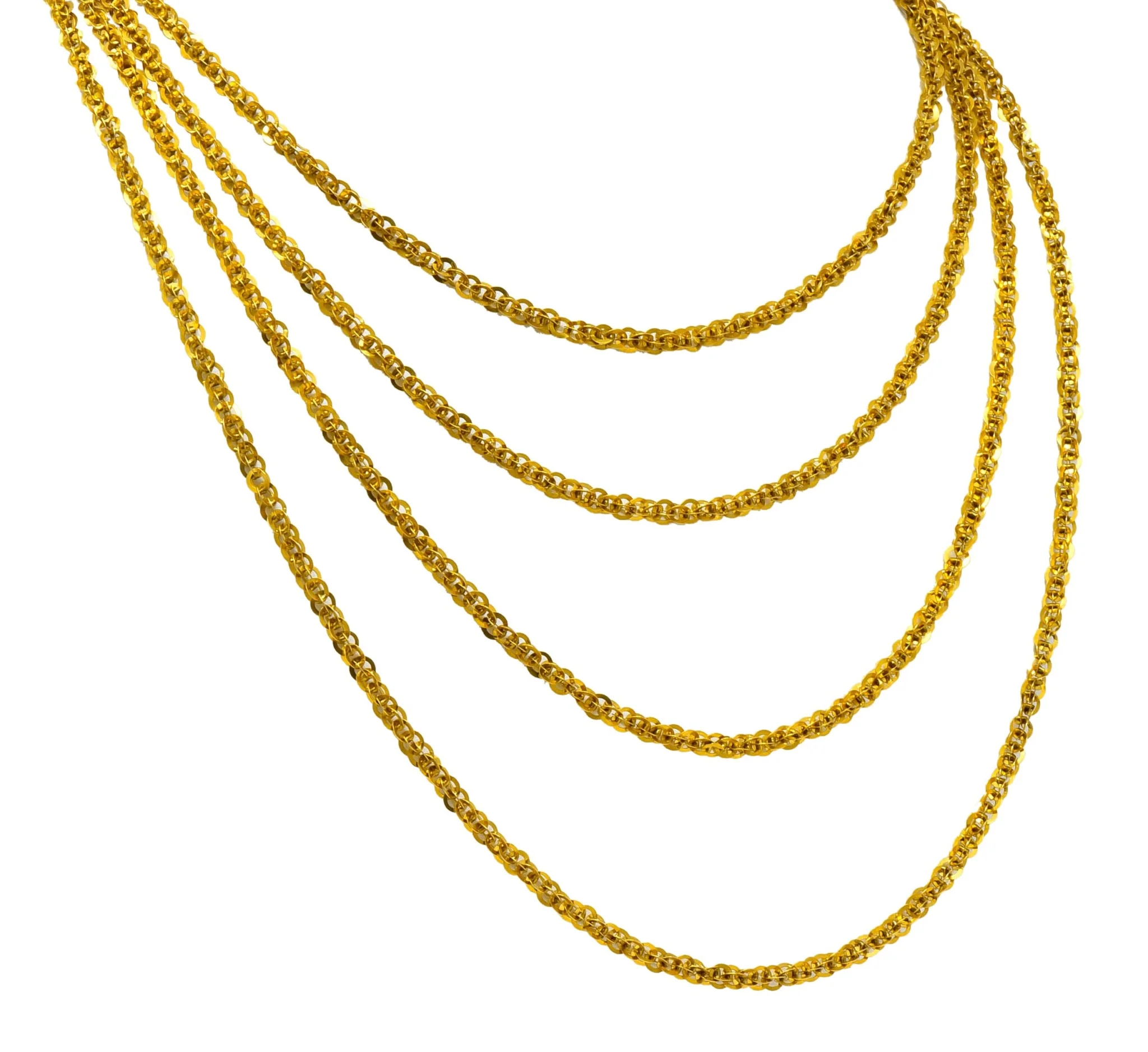 Continental Victorian 19 Karat Yellow Gold Spherical Long Chain - Image 3