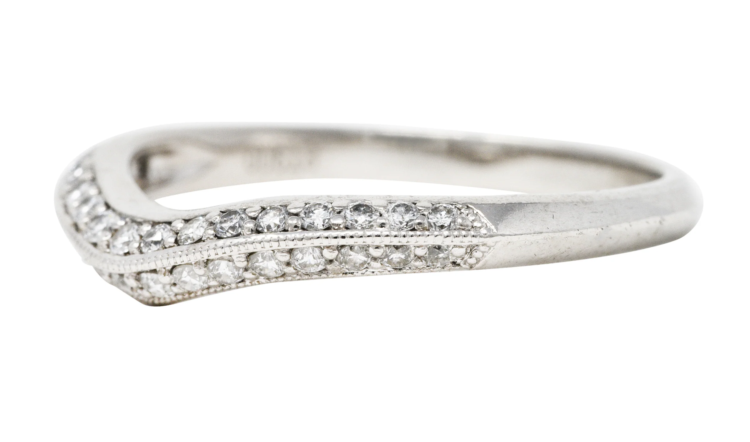 Contour 0.50 CTW Diamond Platinum Chevron Band Ring - Image 6