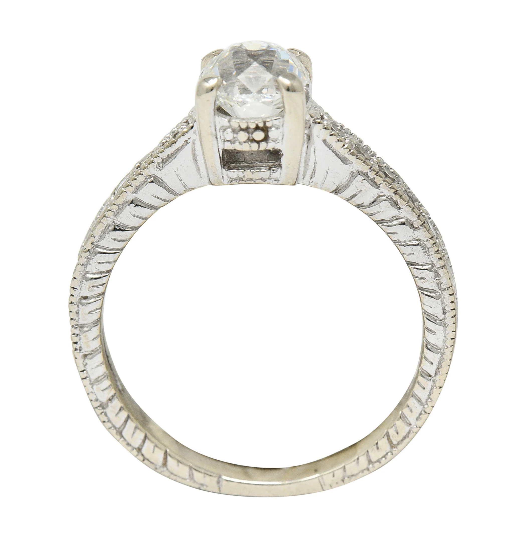Crown of Light 1.20 CTW Diamond 14 Karat White Gold Foliate Engagement Ring GIA - Image 7