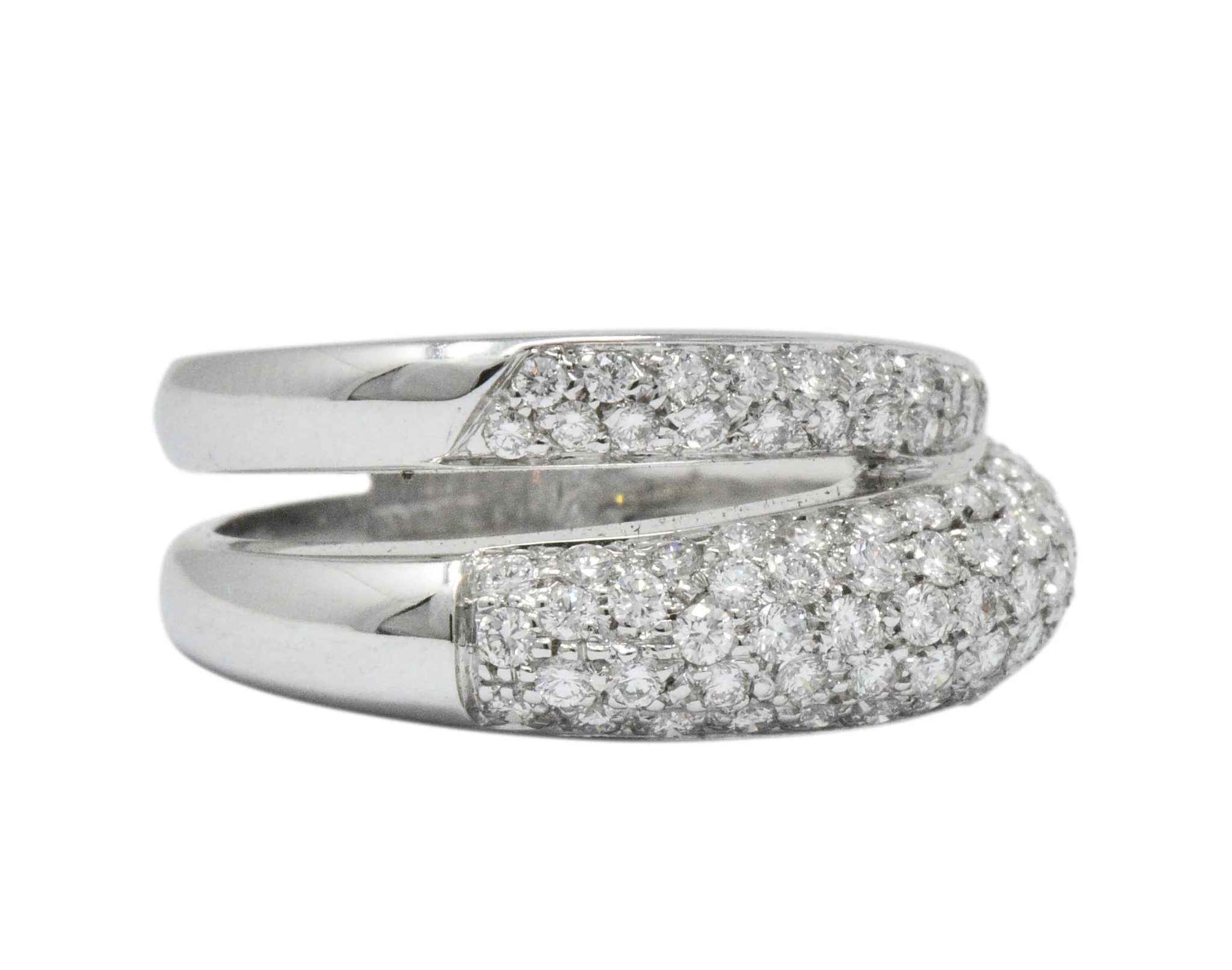 Damiani Contemporary 1.20 CTW Diamond 18 Karat White Gold Alternative Ring With Box - Image 4