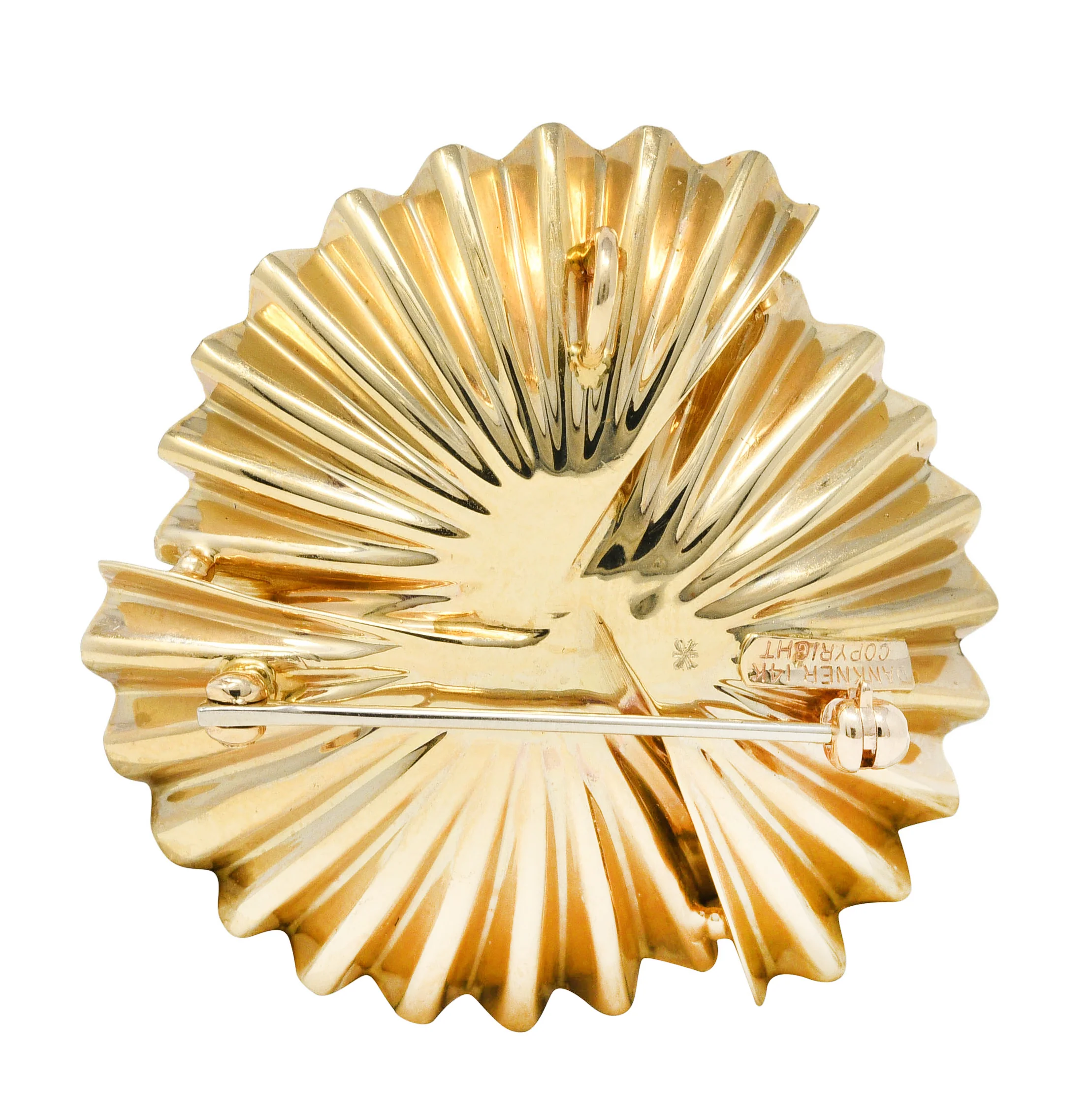 Dankner Diamond 14 Karat Gold Radial Pendant Brooch - Image 3