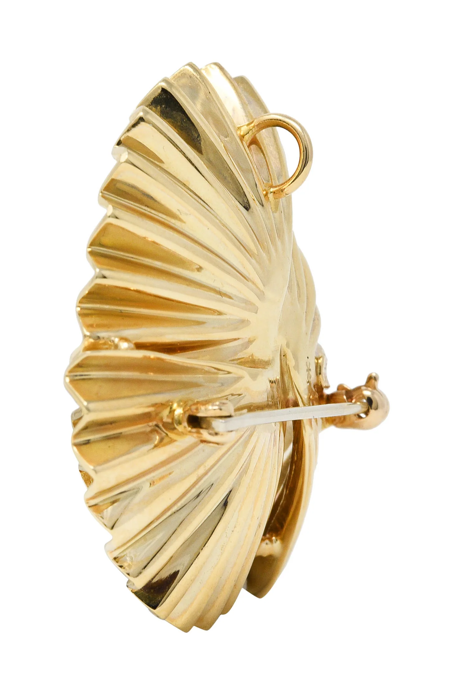 Dankner Diamond 14 Karat Gold Radial Pendant Brooch - Image 4