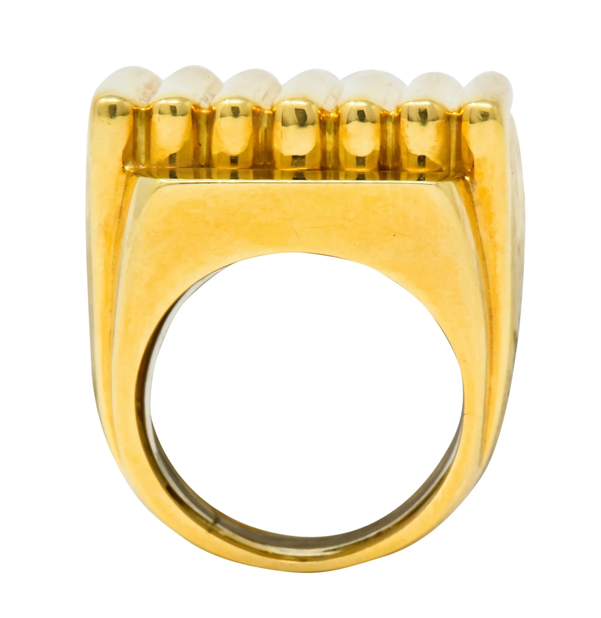 David Webb Vintage 18 Karat Yellow Gold Ridged Band Ring Circa 1960's - Image 2