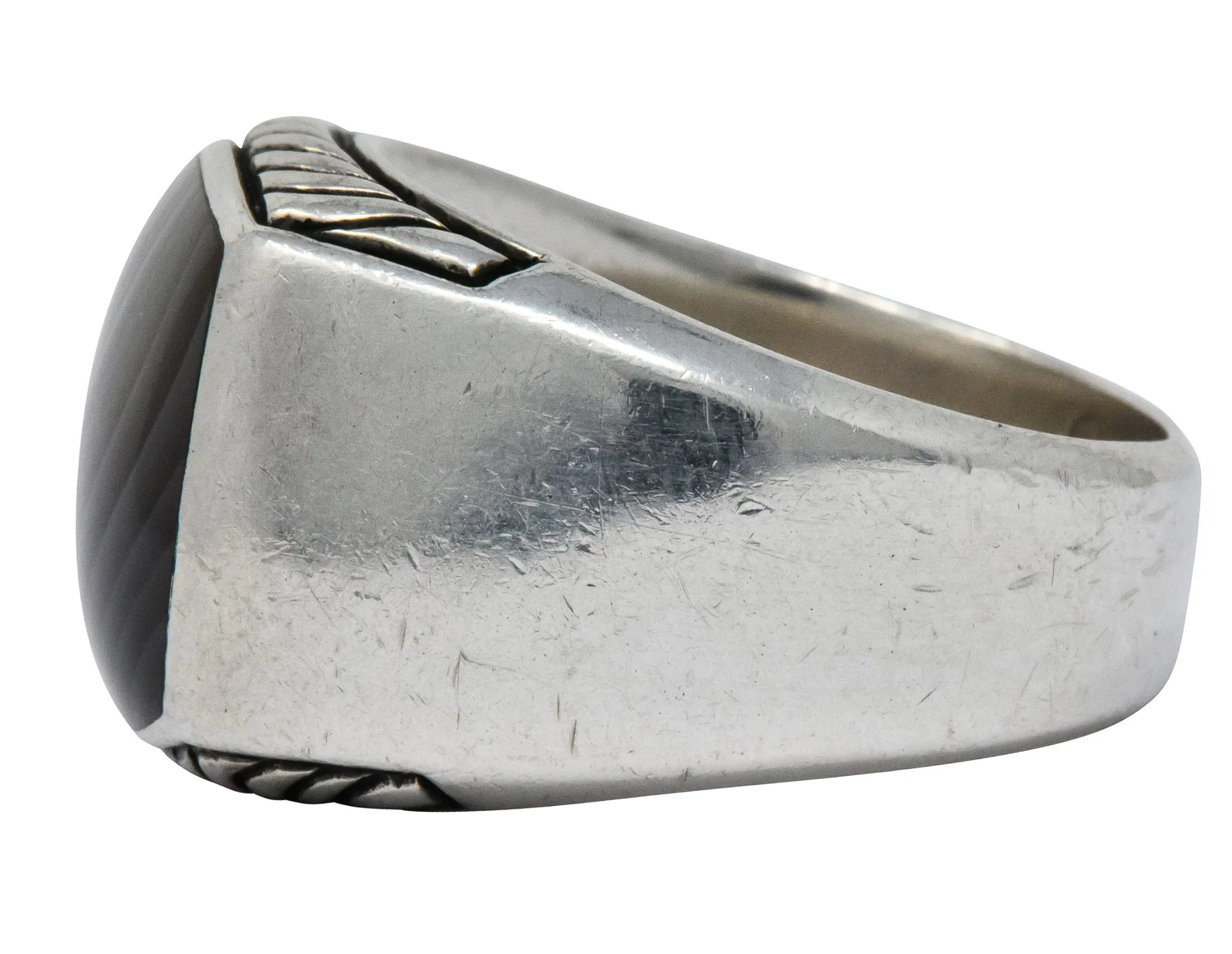 David Yurman Agate Sterling Silver Men's Exotic Stone Ring - Image 5
