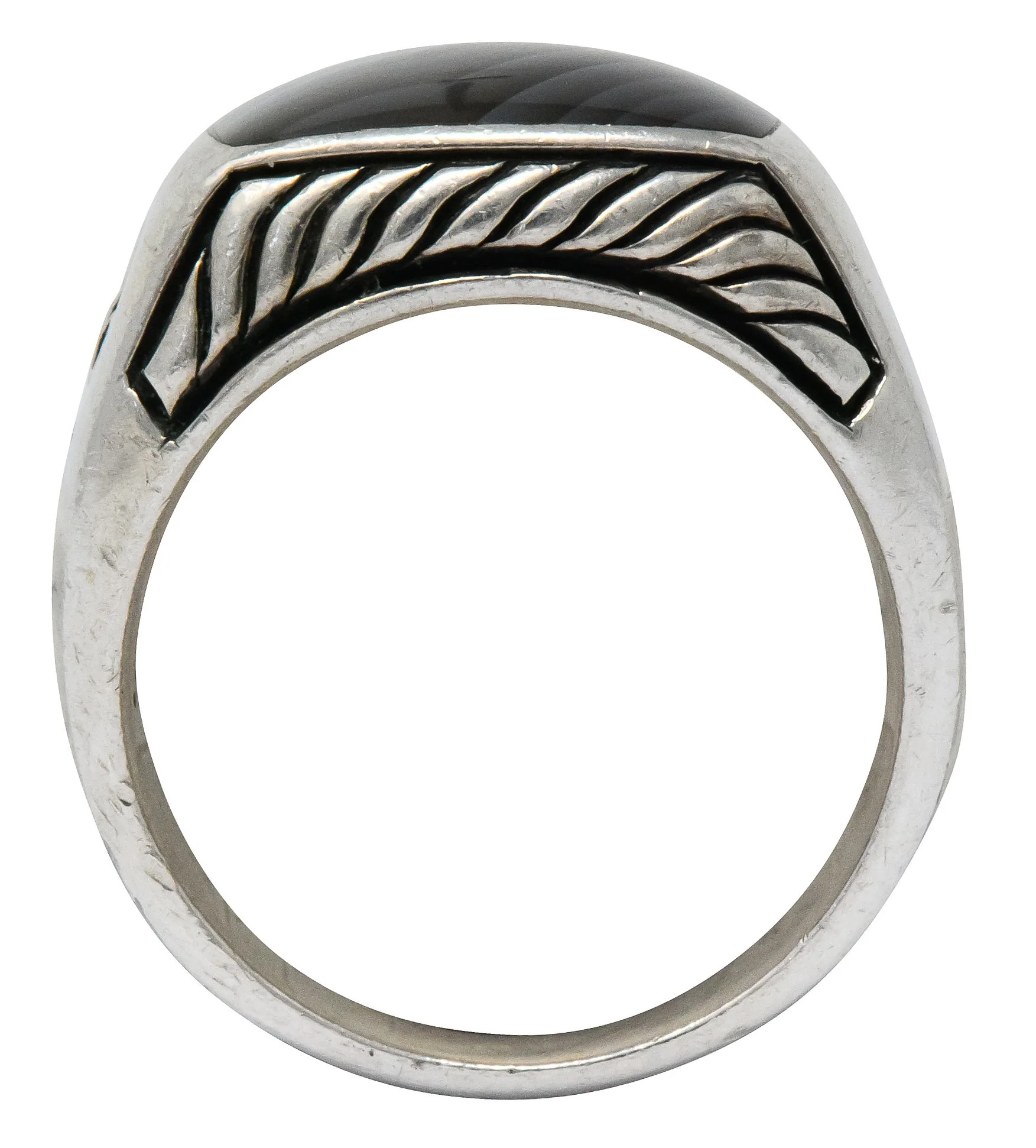 David Yurman Agate Sterling Silver Men's Exotic Stone Ring - Image 7