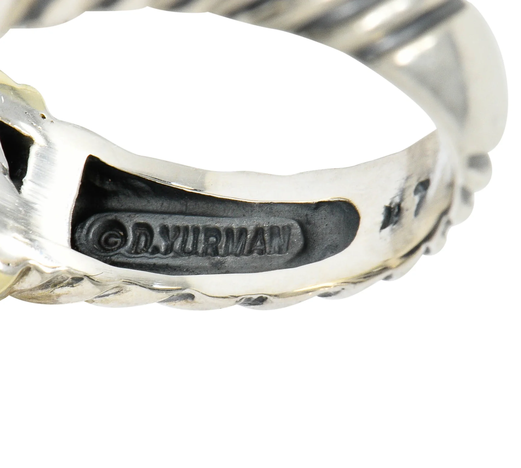 David Yurman Amethyst 18 Karat Gold Silver Capri Ring - Image 9