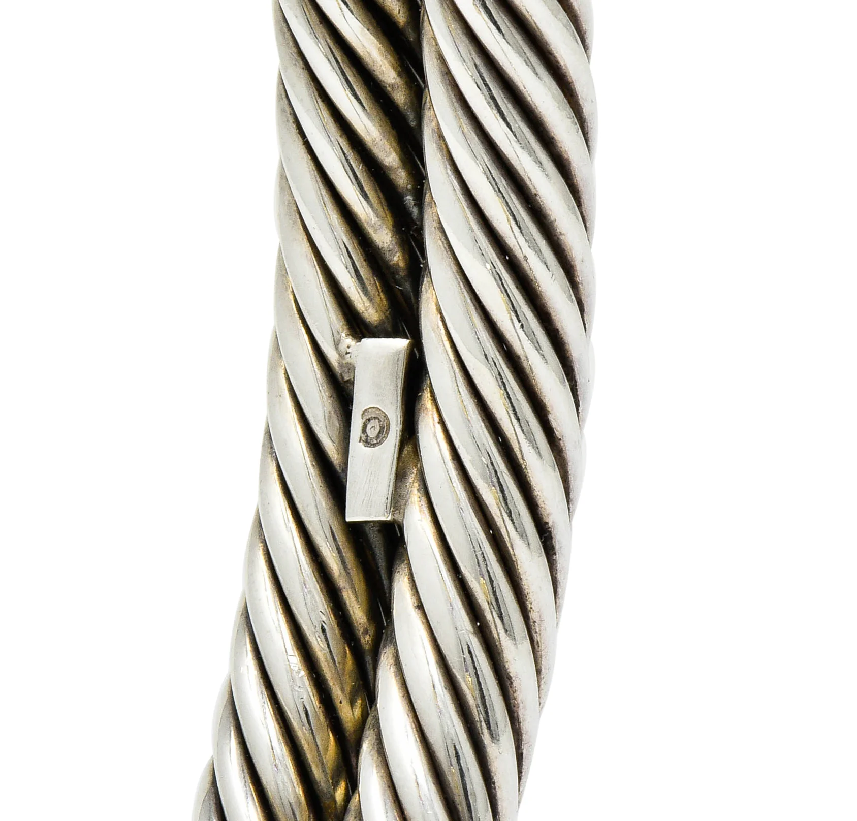 David Yurman Amethyst Chrysoprase 14 Karat Gold Sterling Silver Cable Cuff - Image 8