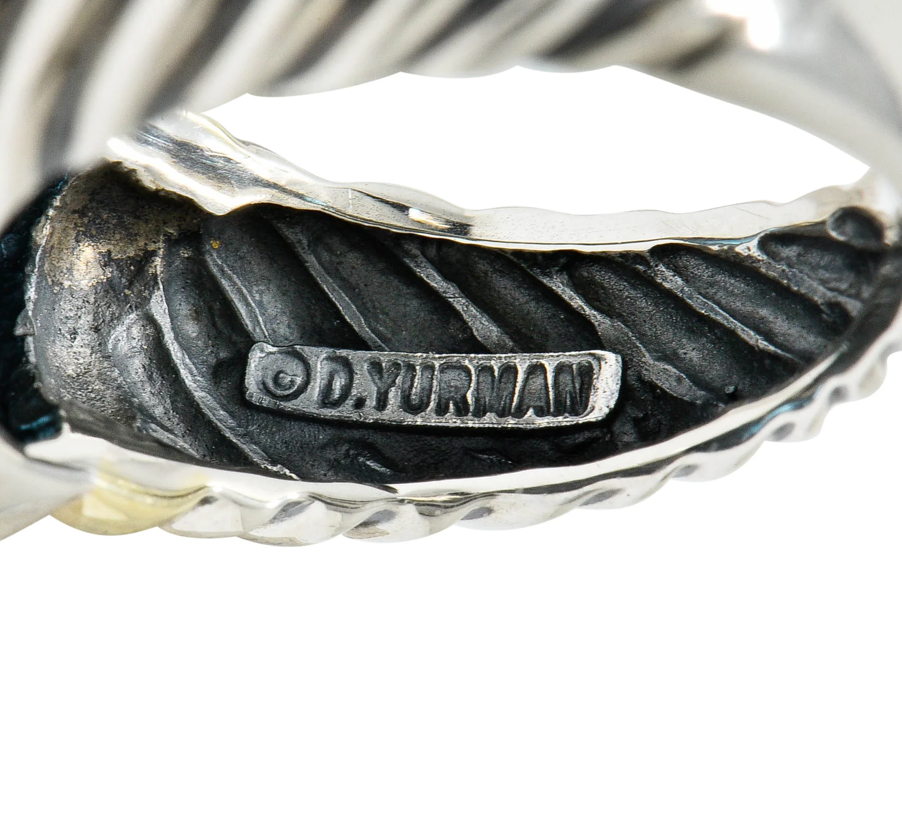 David Yurman Blue Topaz 14 Karat Gold Silver Noblesse Ring - Image 10