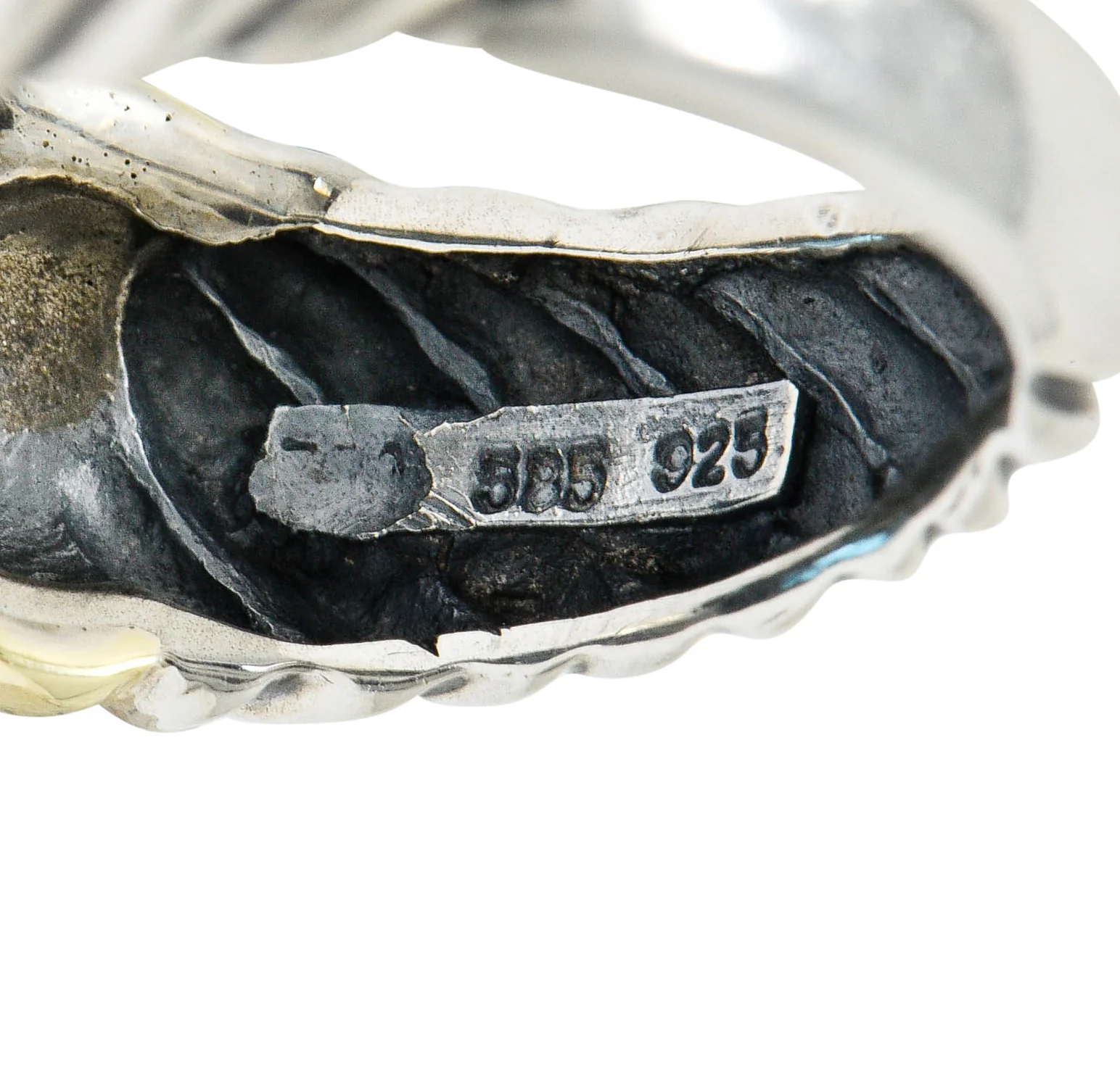 David Yurman Blue Topaz 14 Karat Gold Silver Noblesse Ring - Image 11