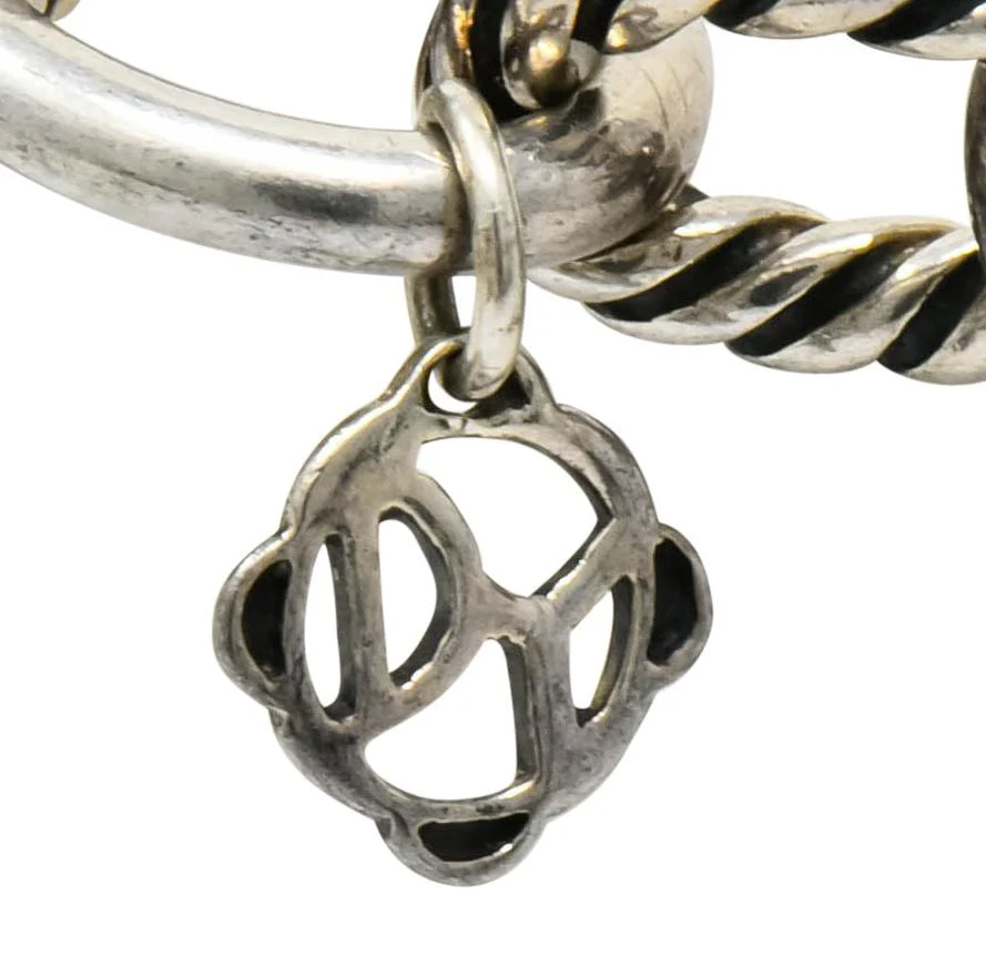 David Yurman Blue Topaz Sterling Silver Albion Enhancer Linked Necklace - Image 7