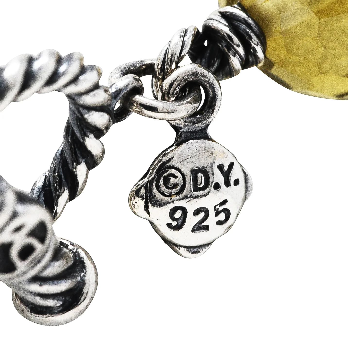 David Yurman Citrine Smoky Quartz Rock Crystal Sterling Silver Bead Station Necklace - Image 5