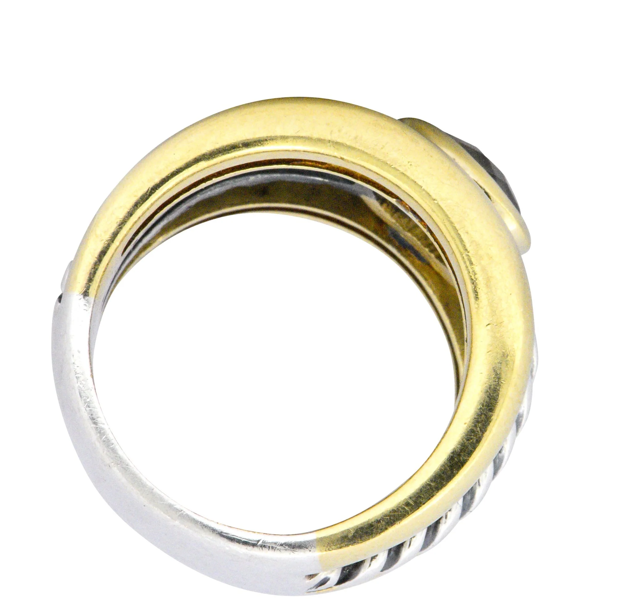 David Yurman Contemporary Smoky Quartz 18 Karat Gold Sterling Silver Ring - Image 6