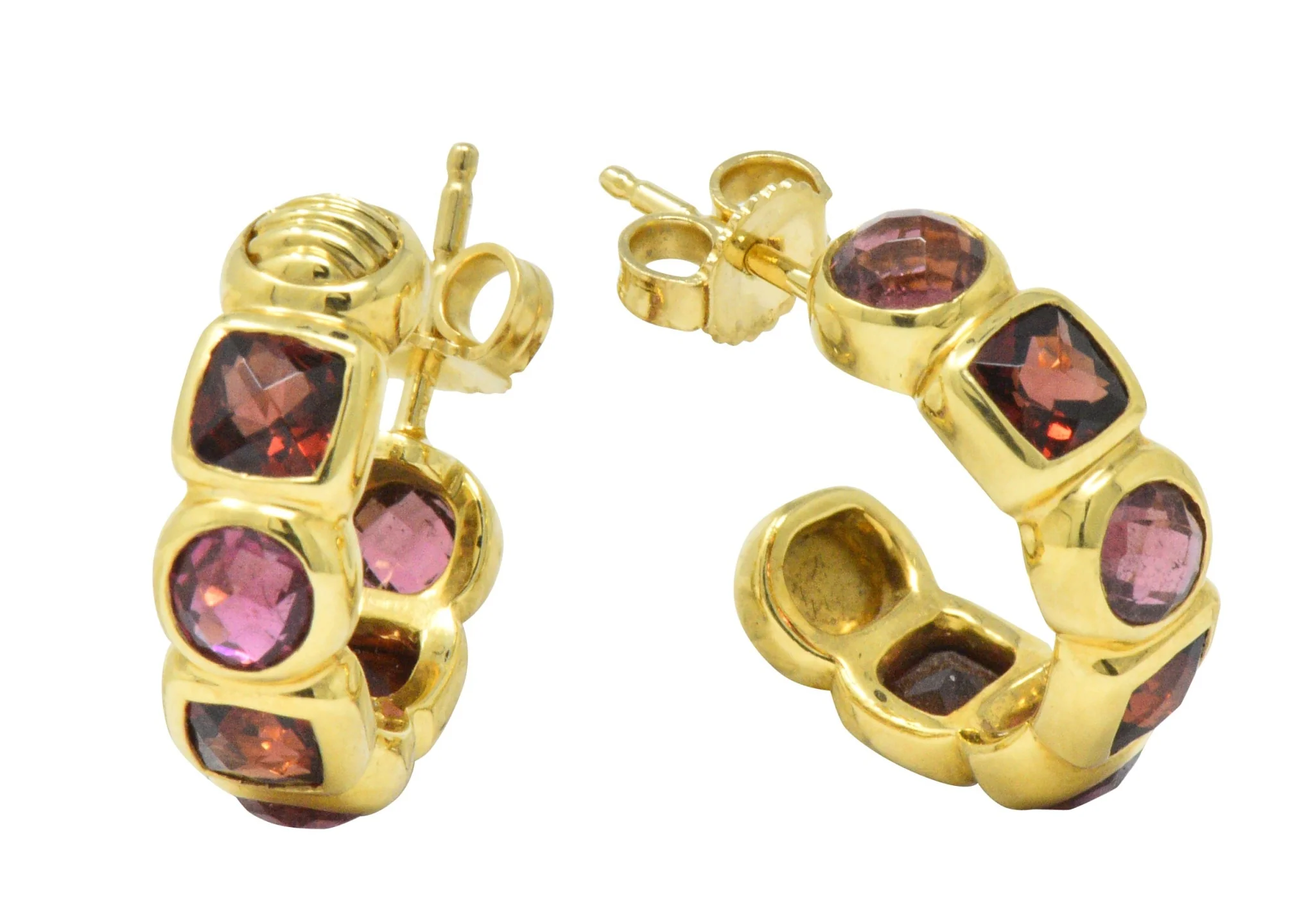 David Yurman Garnet Tourmaline 18 Karat Gold Earrings - Image 6