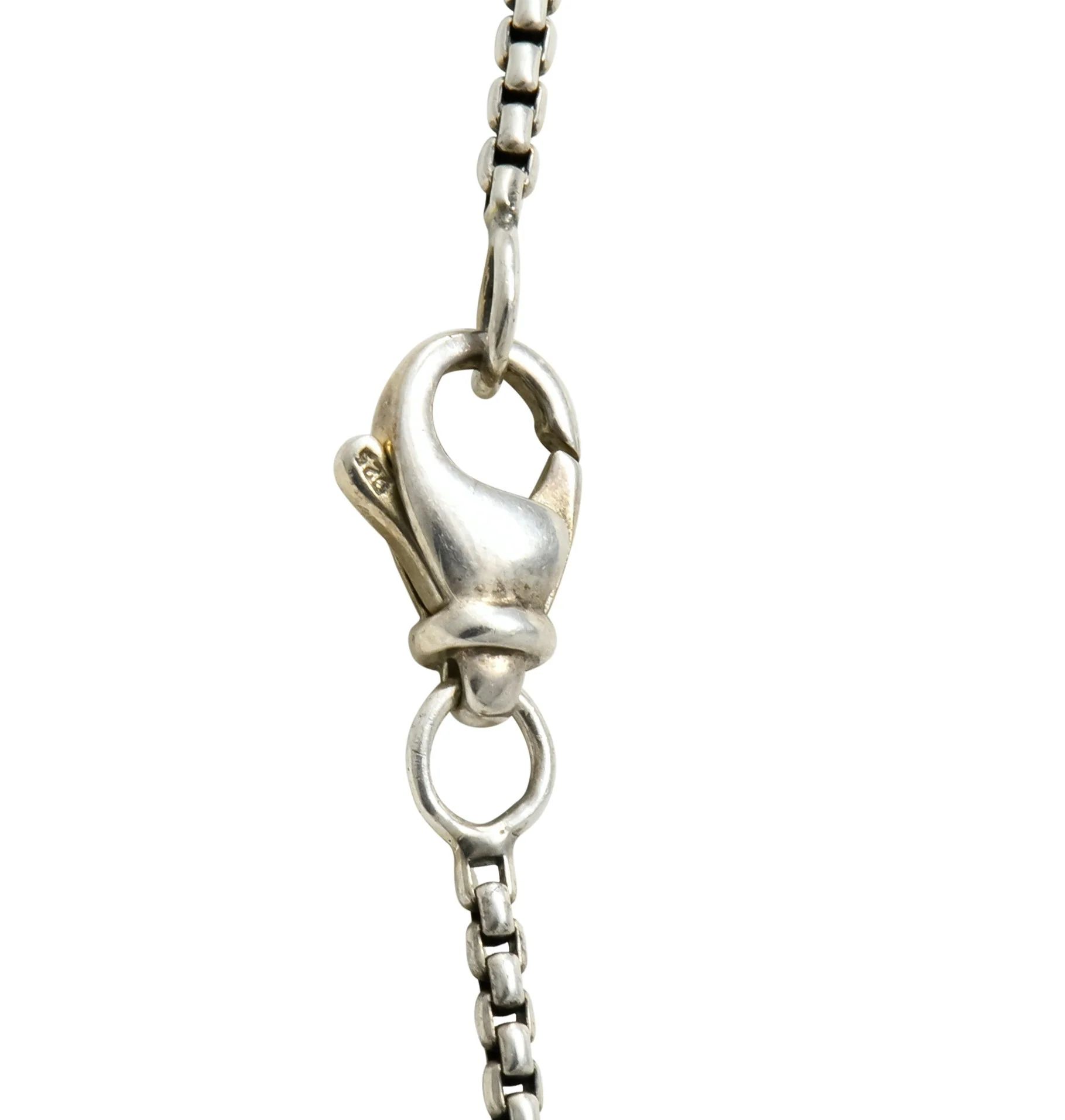 David Yurman Hematite Diamond Sterling Silver Petite Albion Pendant Necklace - Image 4