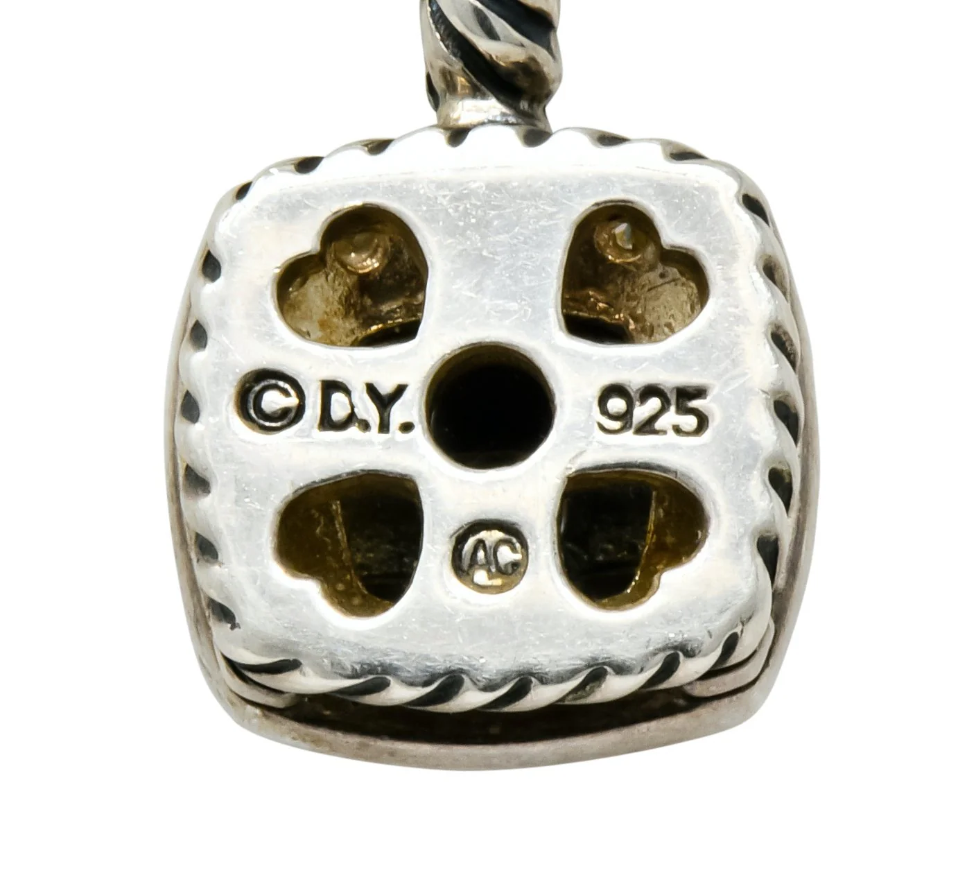 David Yurman Hematite Diamond Sterling Silver Petite Albion Pendant Necklace - Image 5