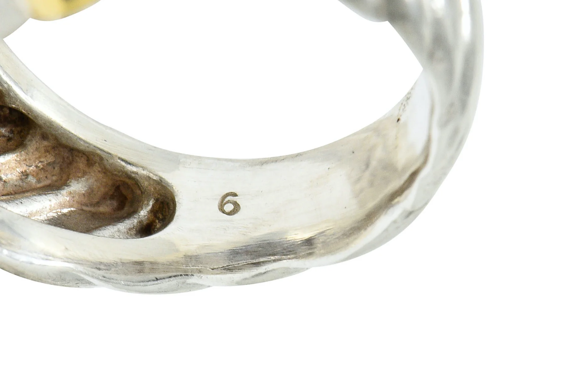 David Yurman Pave Diamond 18 Karat Gold Silver Noblesse Ring - Image 9