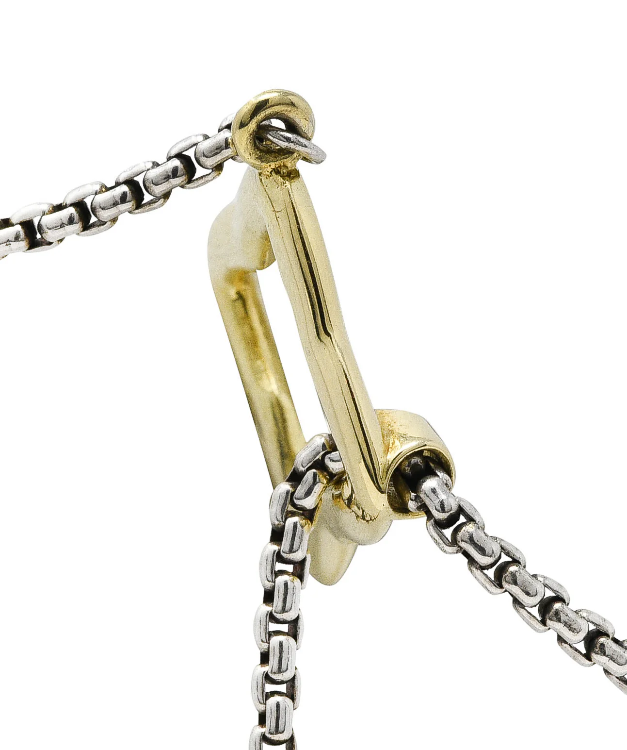 David Yurman Pearl 18 Karat Gold Sterling Silver Quatrefoil Lariat Necklace - Image 6