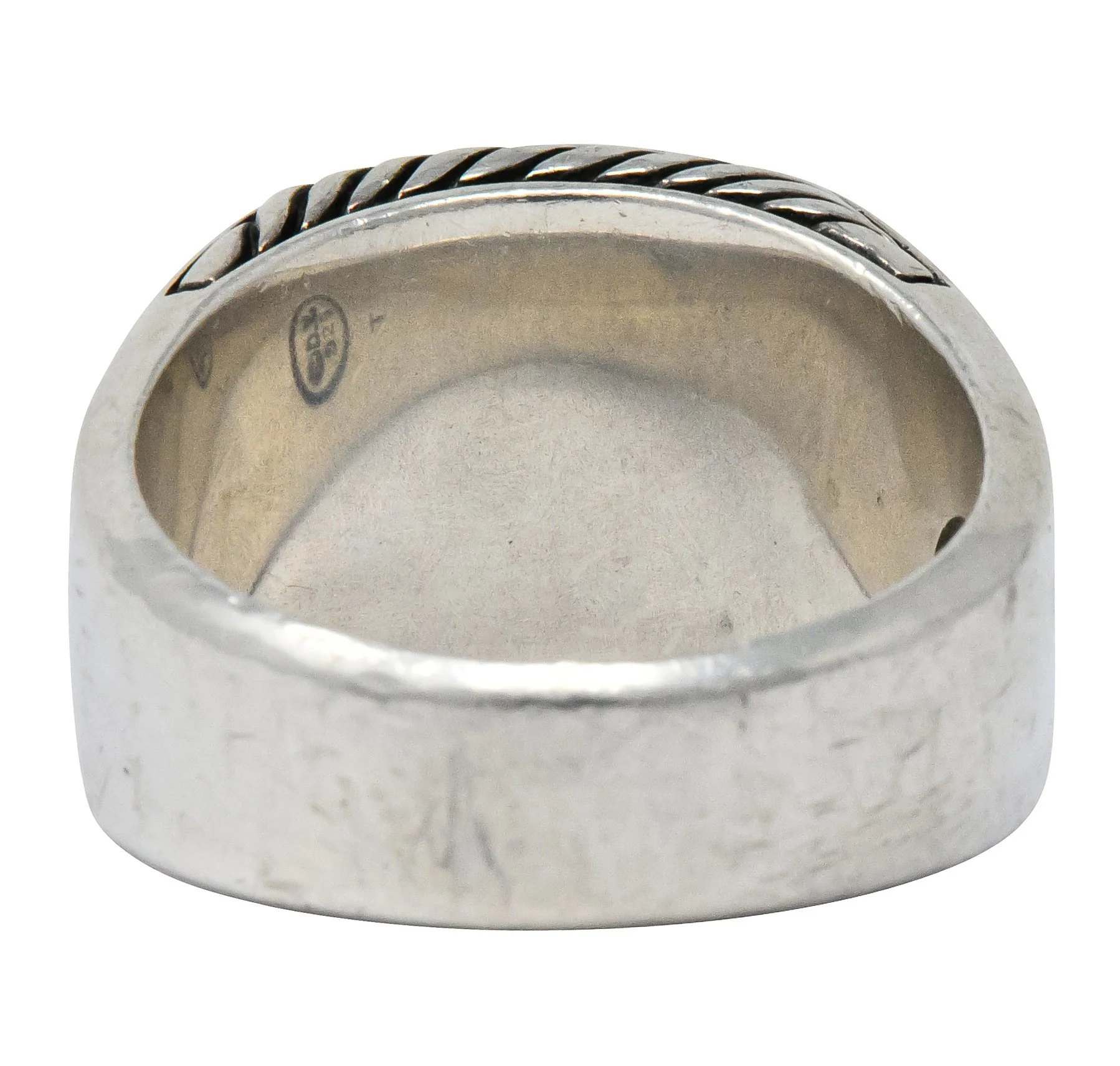 David Yurman Snowflake Obsidian Sterling Silver Men's Exotic Stone Ring - Image 4