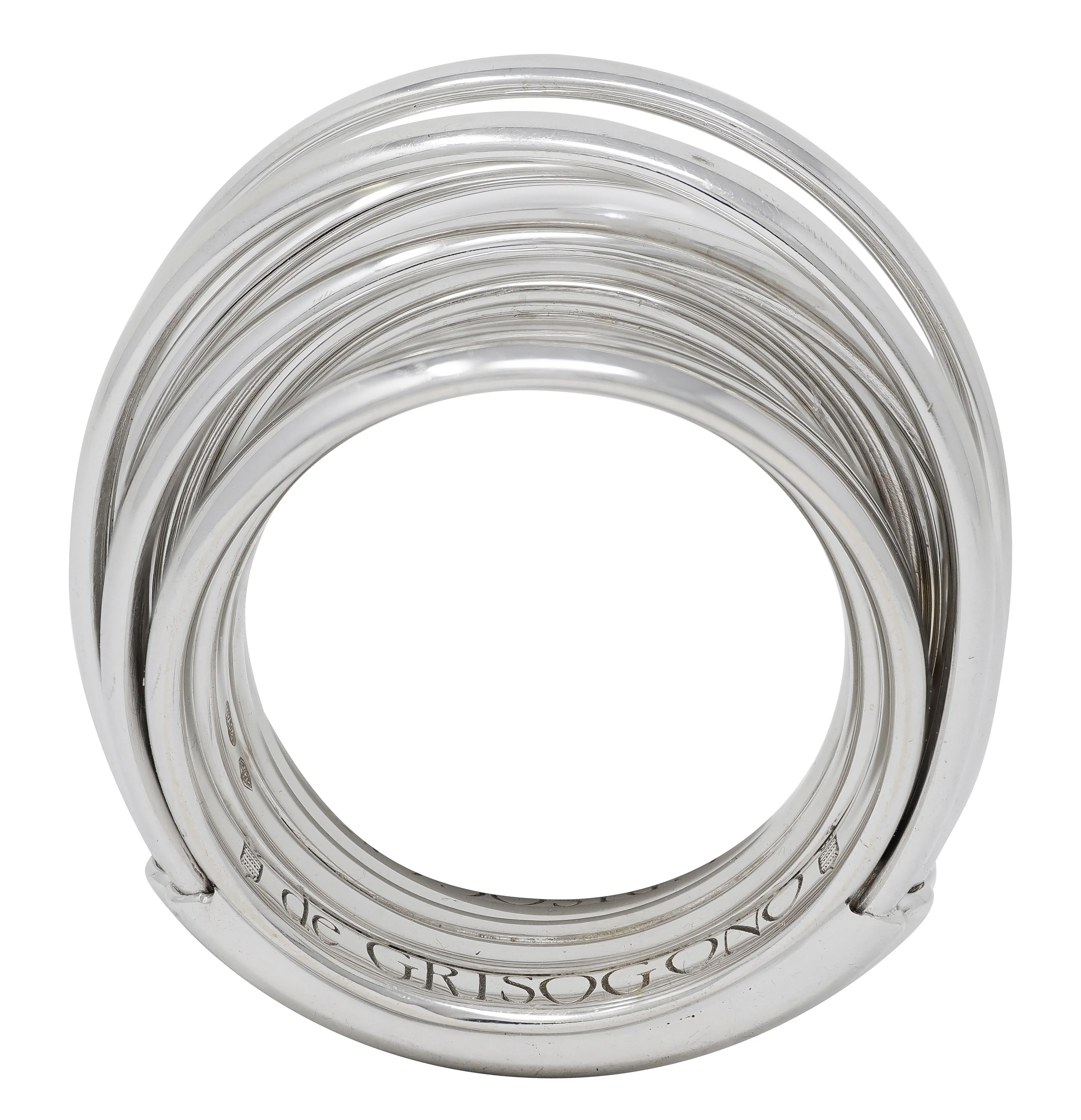 De Grisogono Contemporary 18 Karat White Gold Domed Allegra Band Ring - Image 5