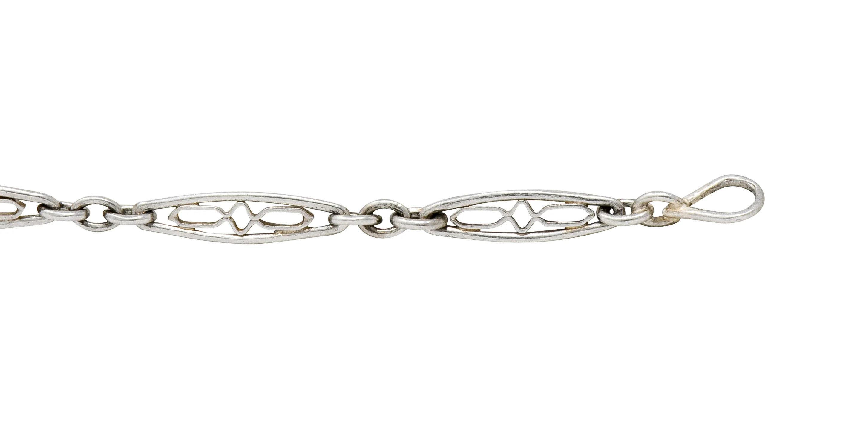 Delicate Art Deco Platinum Filigree Link Bracelet - Image 5