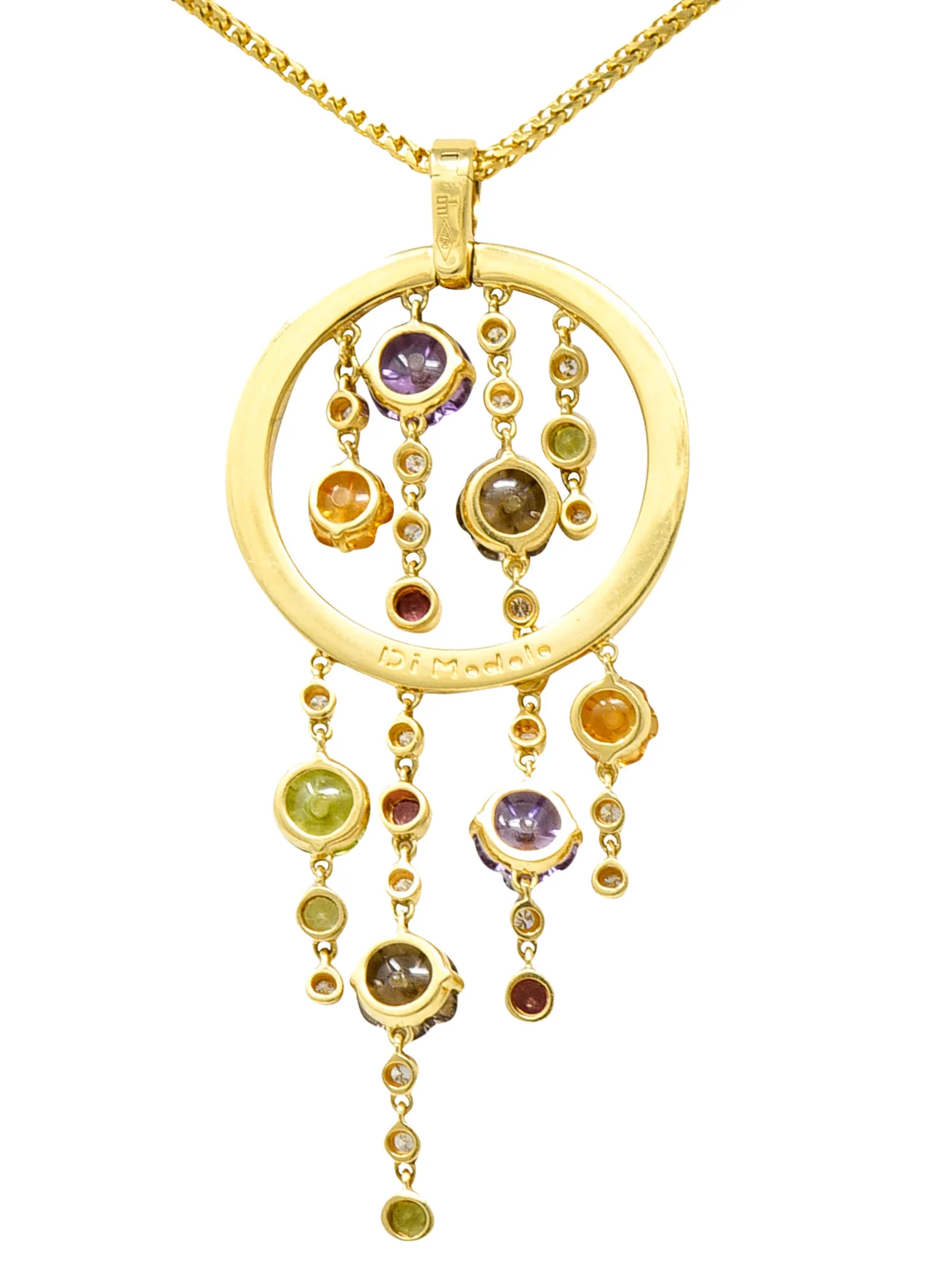 Di Modolo Italian 0.85 CTW Diamond 18 Karat Gold Tempia Floral Enhancer Pendant Necklace - Image 9