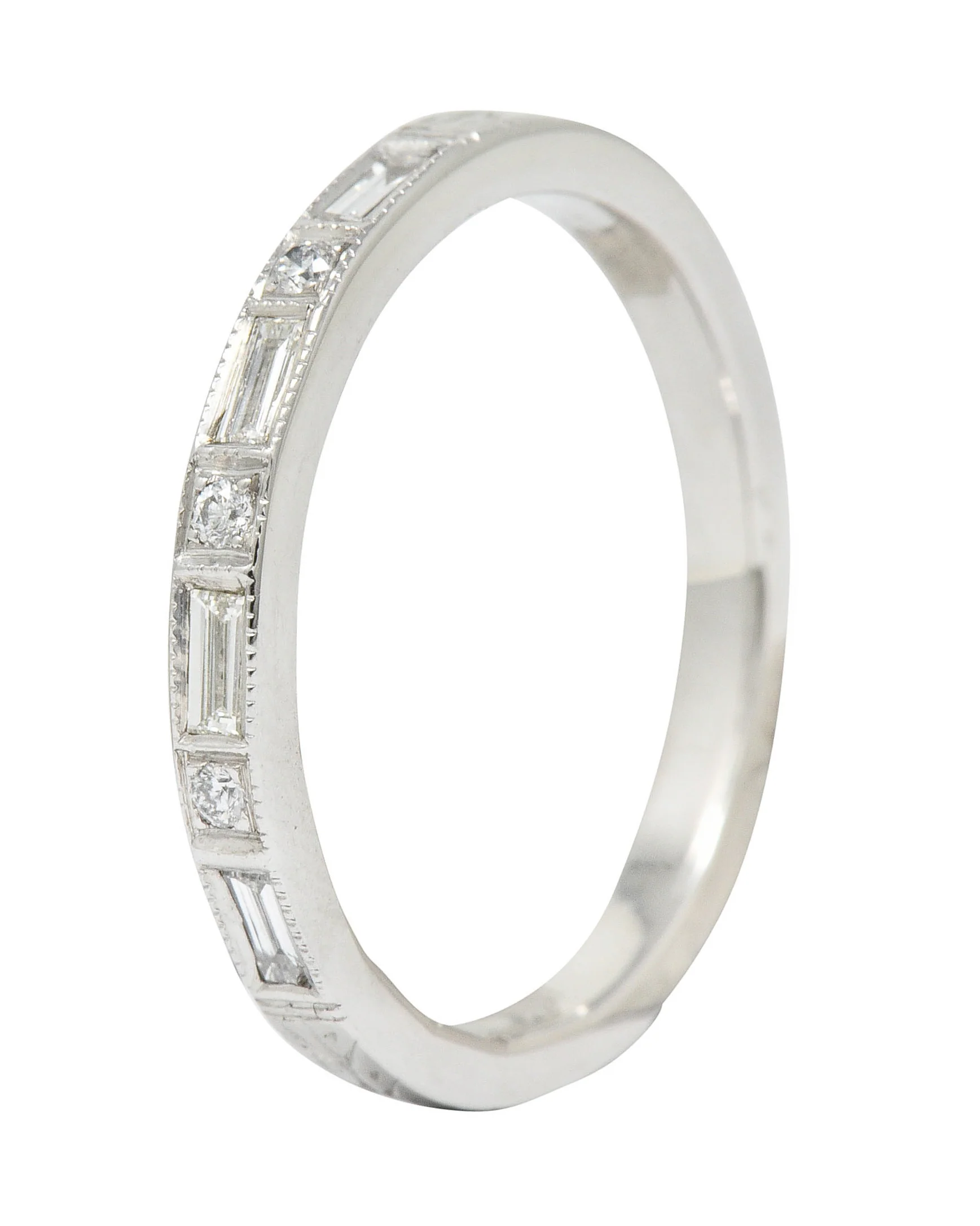 Diamond 14 Karat Gold Wheat Stacking Band - Image 8