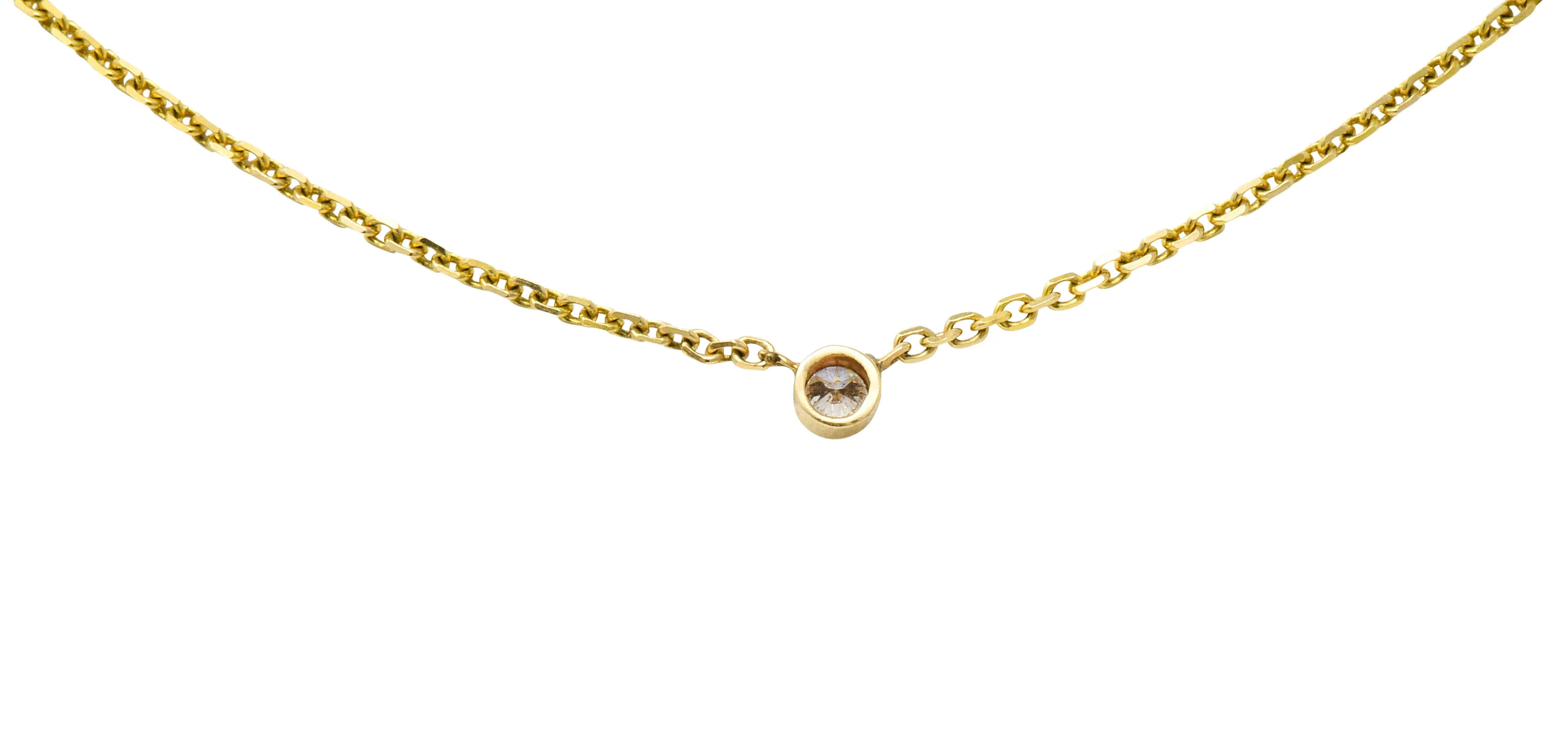 Diamond Solitaire 14 Karat Gold Necklace - Image 5