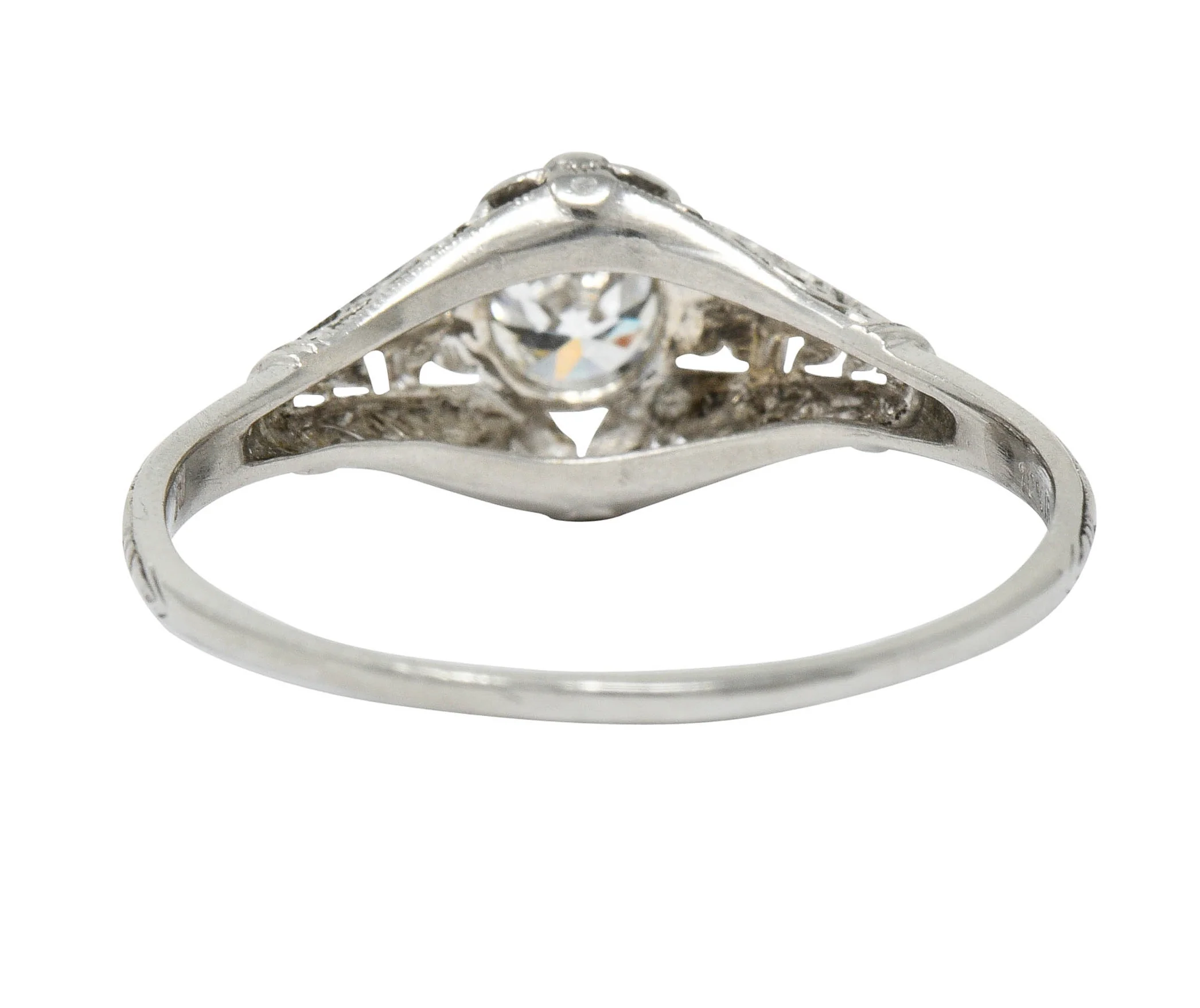 Early Art Deco 0.47 CTW Diamond Platinum Orange Blossom Engagement Ring - Image 4
