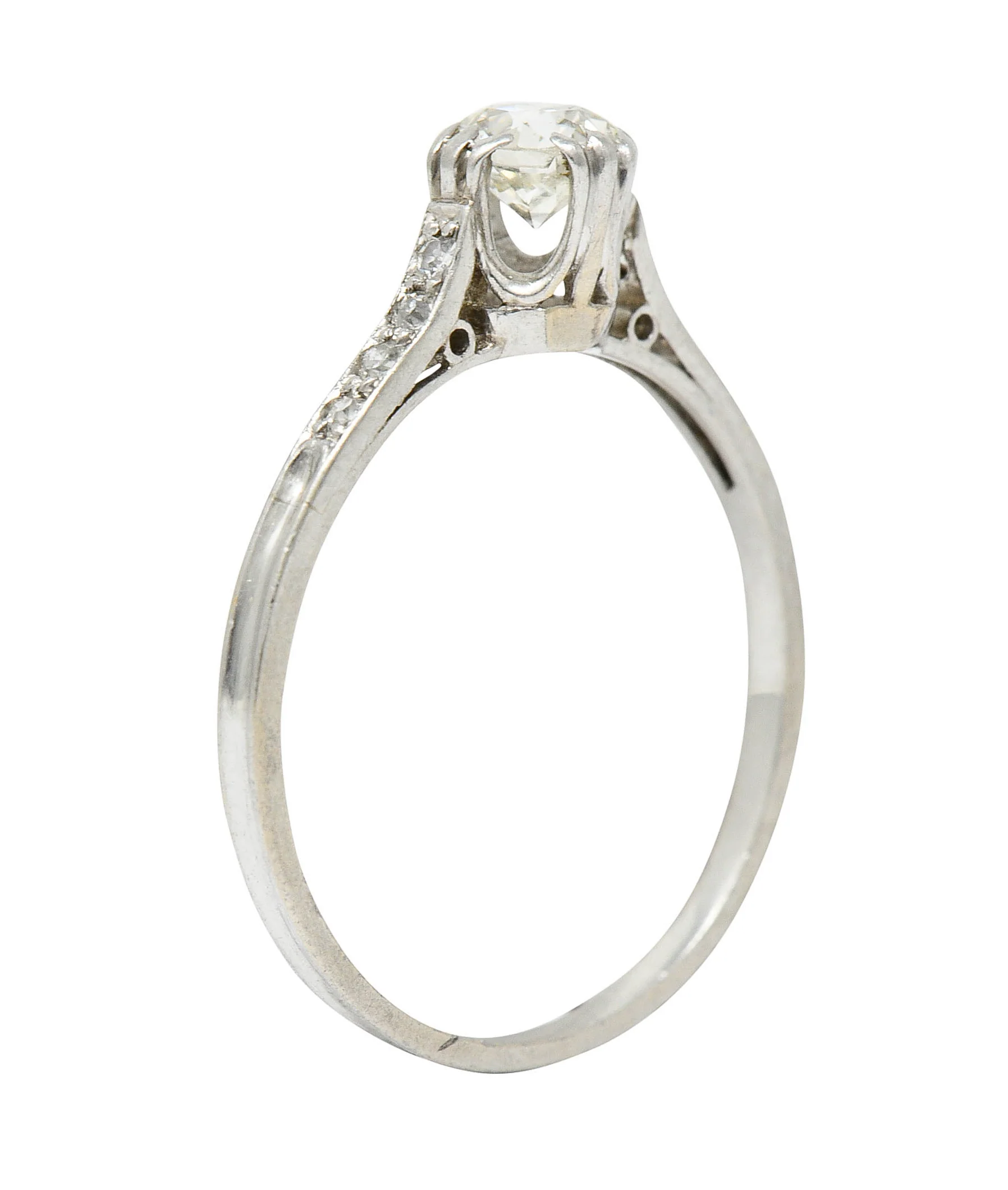 Early Art Deco 0.50 CTW Diamond Platinum Engagement Ring Circa 1920 - Image 2
