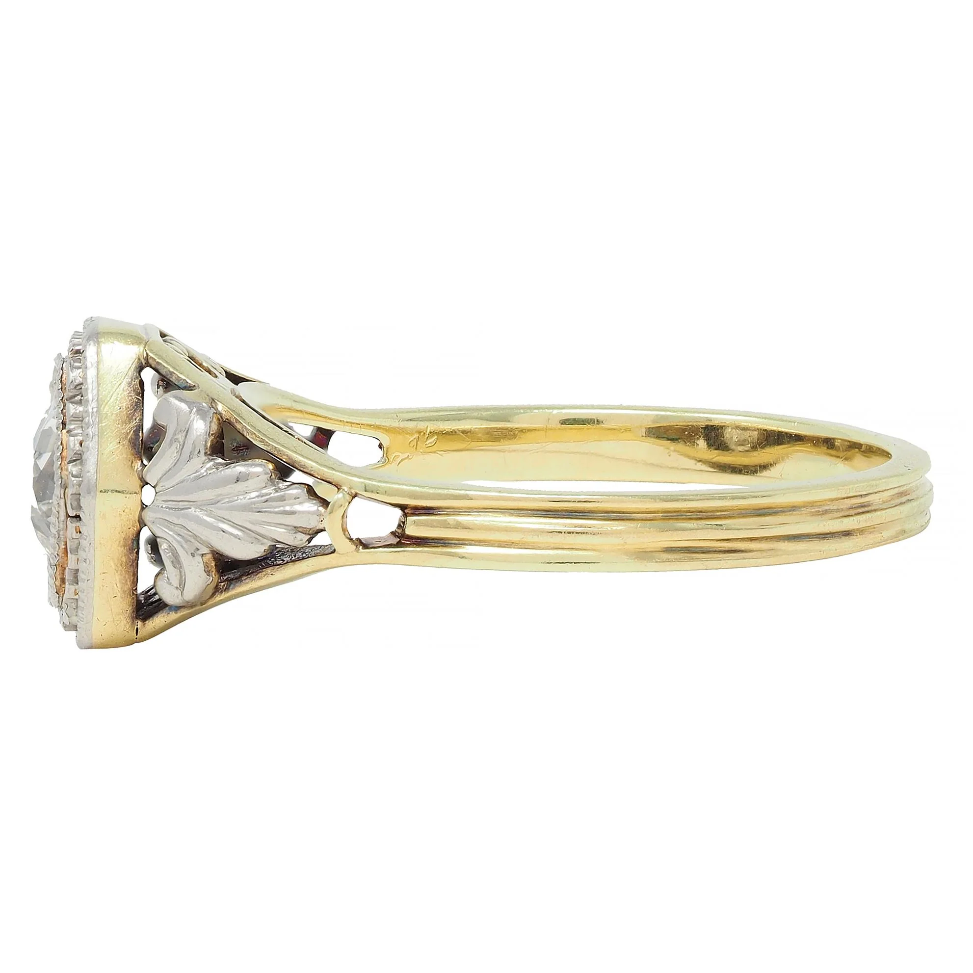 Early Art Deco 0.51 CTW Old European Diamond Platinum 14 Karat Engagement Ring - Image 6