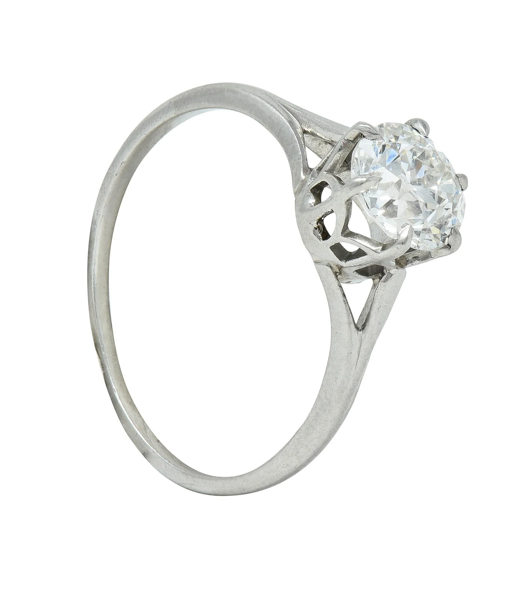 Early Art Deco 0.73 CTW Old European Cut Diamond Platinum Engagement Ring - Image 10