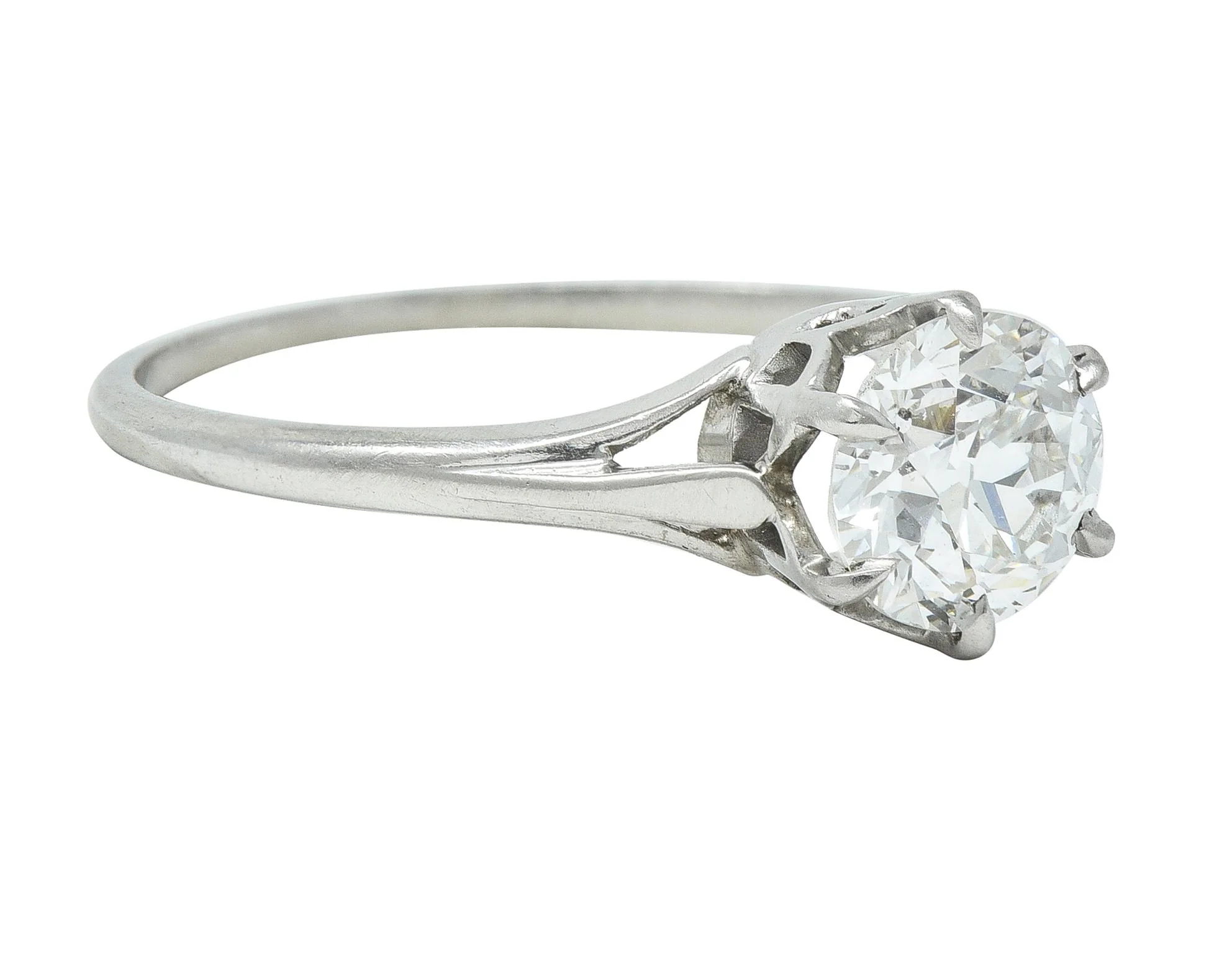 Early Art Deco 0.73 CTW Old European Cut Diamond Platinum Engagement Ring - Image 3