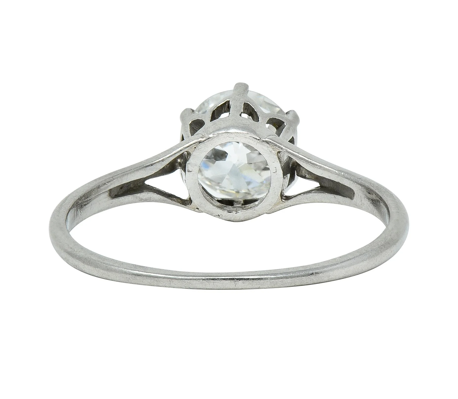 Early Art Deco 0.73 CTW Old European Cut Diamond Platinum Engagement Ring - Image 4