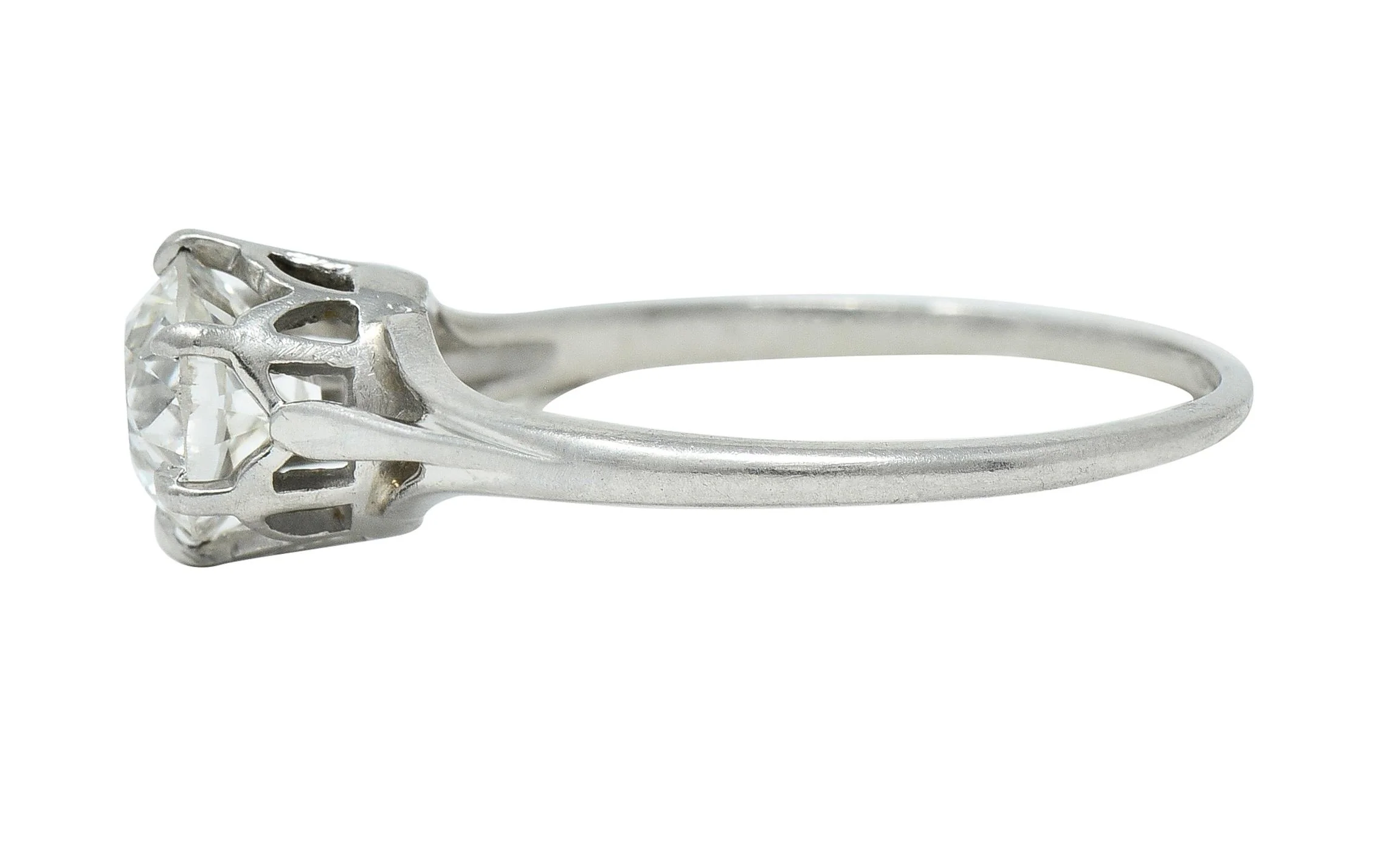 Early Art Deco 0.73 CTW Old European Cut Diamond Platinum Engagement Ring - Image 5
