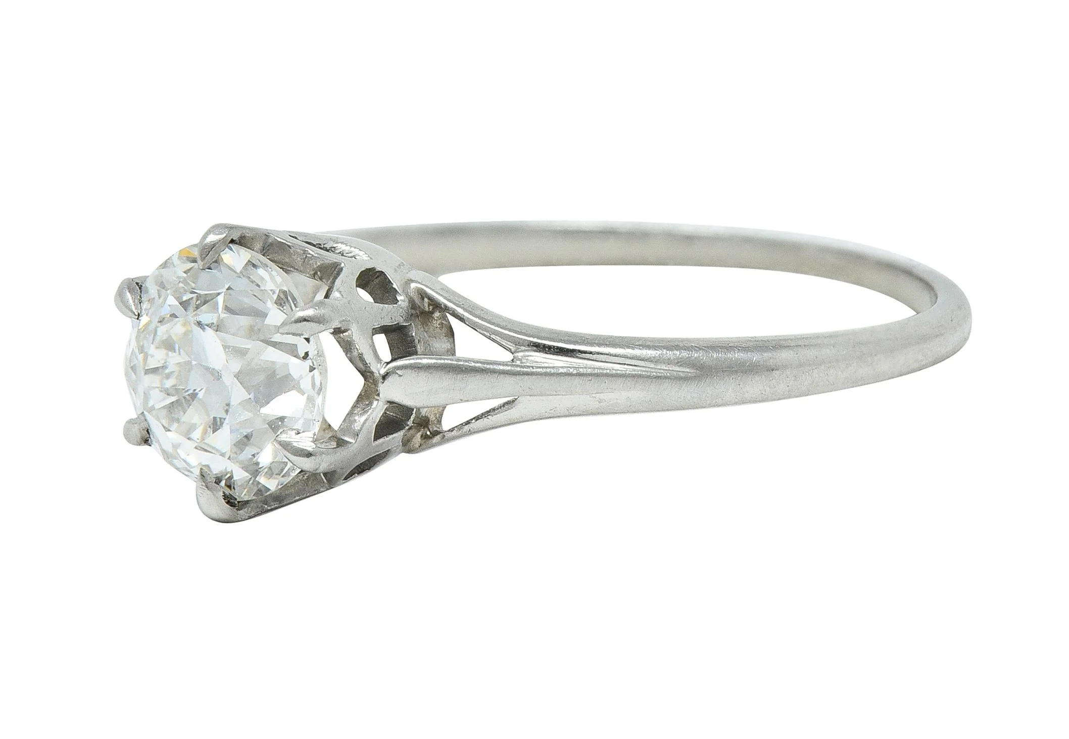 Early Art Deco 0.73 CTW Old European Cut Diamond Platinum Engagement Ring - Image 6