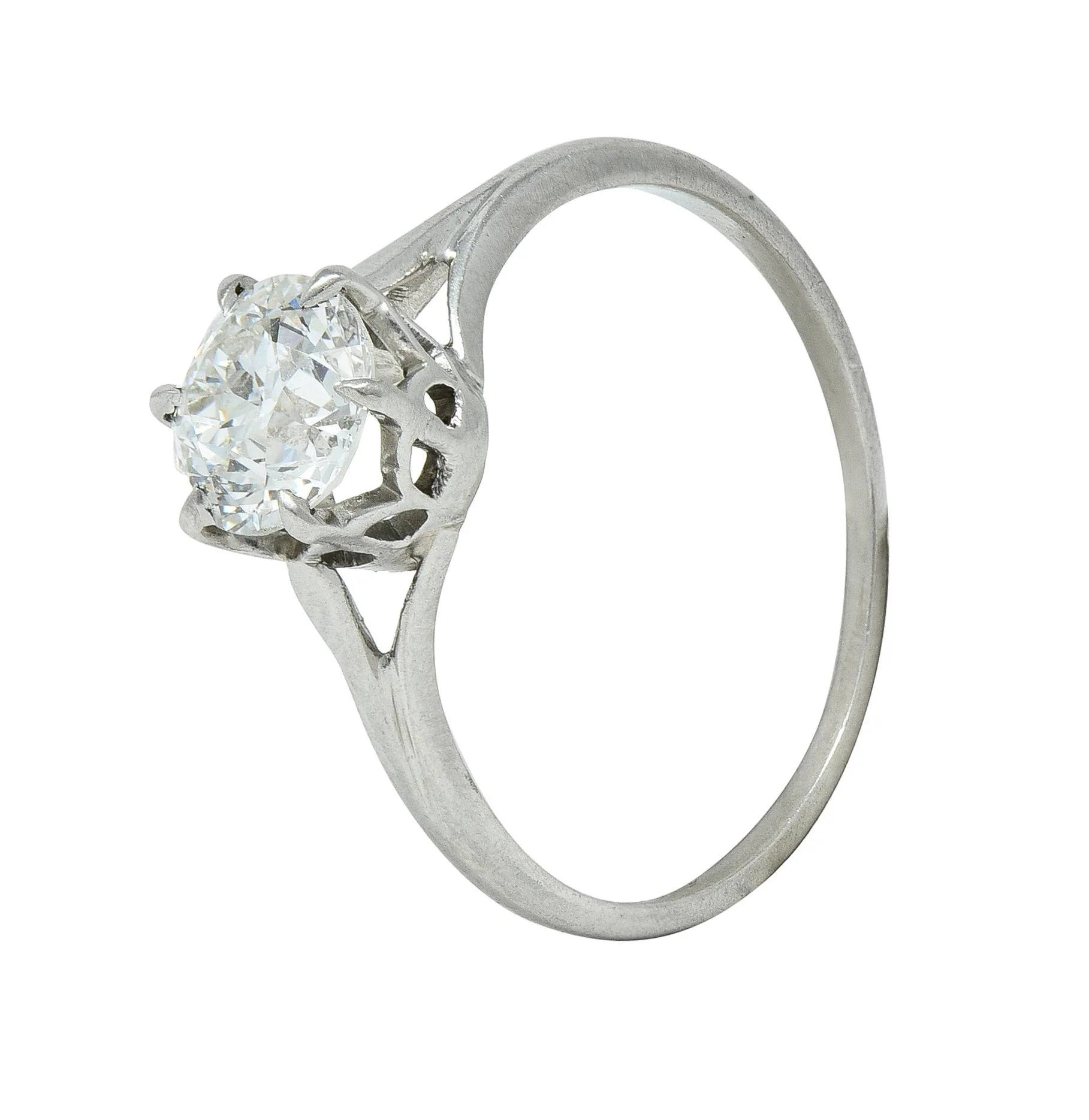 Early Art Deco 0.73 CTW Old European Cut Diamond Platinum Engagement Ring - Image 8