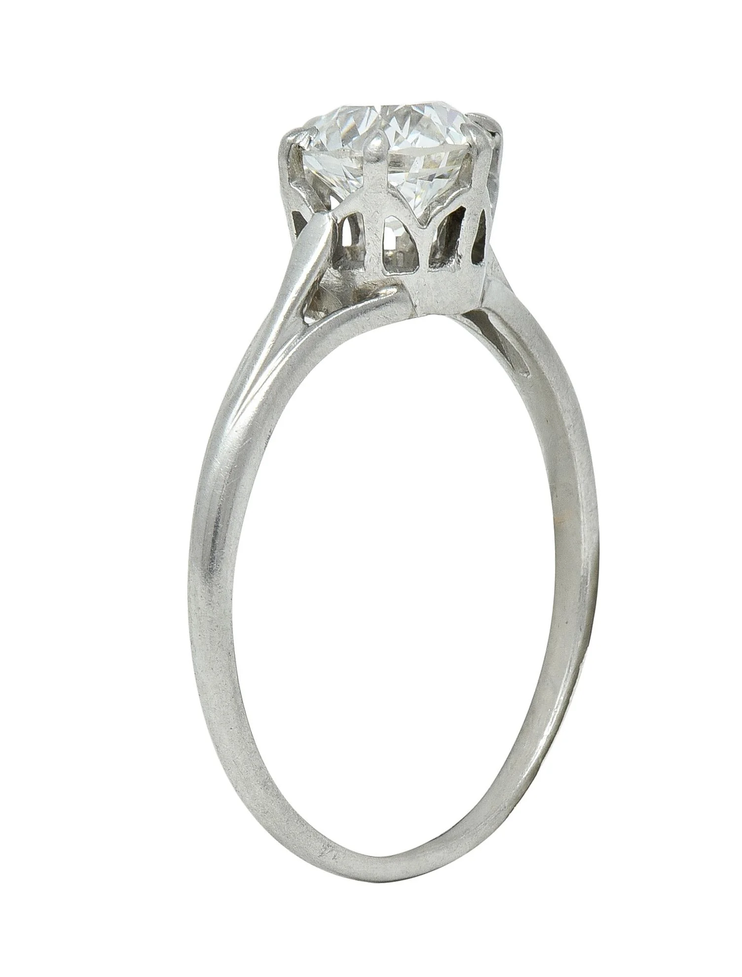 Early Art Deco 0.73 CTW Old European Cut Diamond Platinum Engagement Ring - Image 9