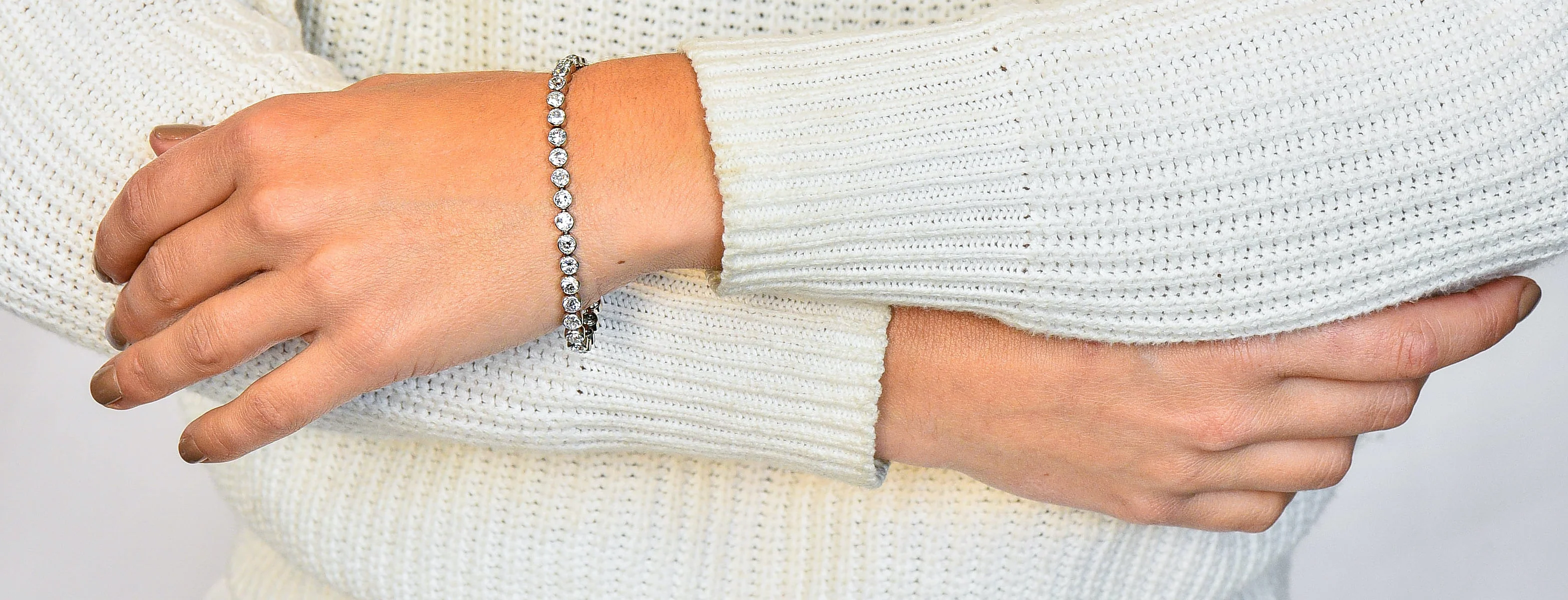 Early Art Deco 11.50 CTW Platinum Round Bezel Line Bracelet Circa 1920 - Image 13