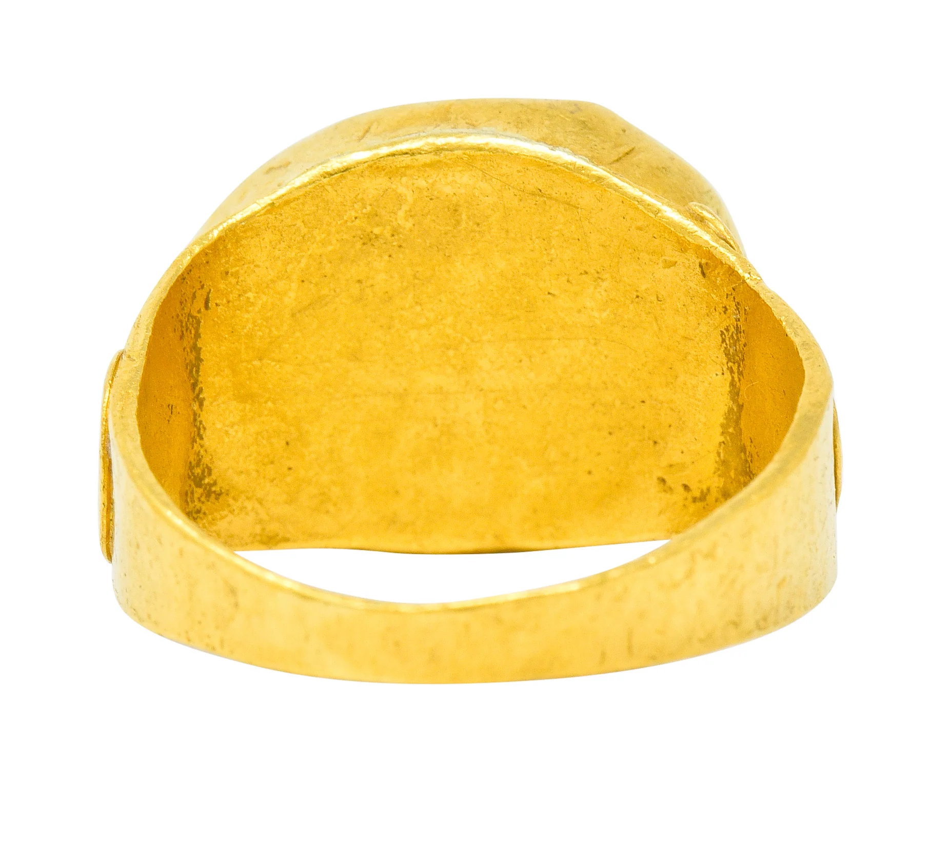 Early Jasper Intaglio 18 Karat Gold Unisex Signet Ring - Image 4
