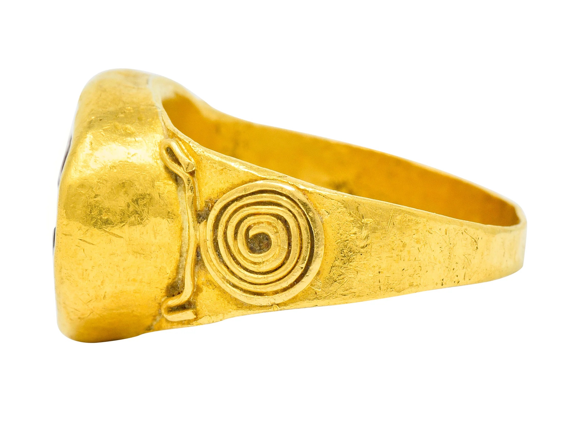 Early Jasper Intaglio 18 Karat Gold Unisex Signet Ring - Image 5