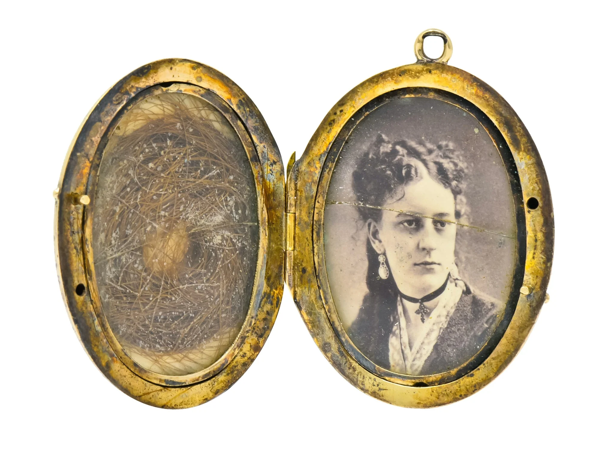 Early Victorian Enamel Rose Cut Diamond 14 Karat Gold Masquerade Mourning Locket Pendant - Image 2